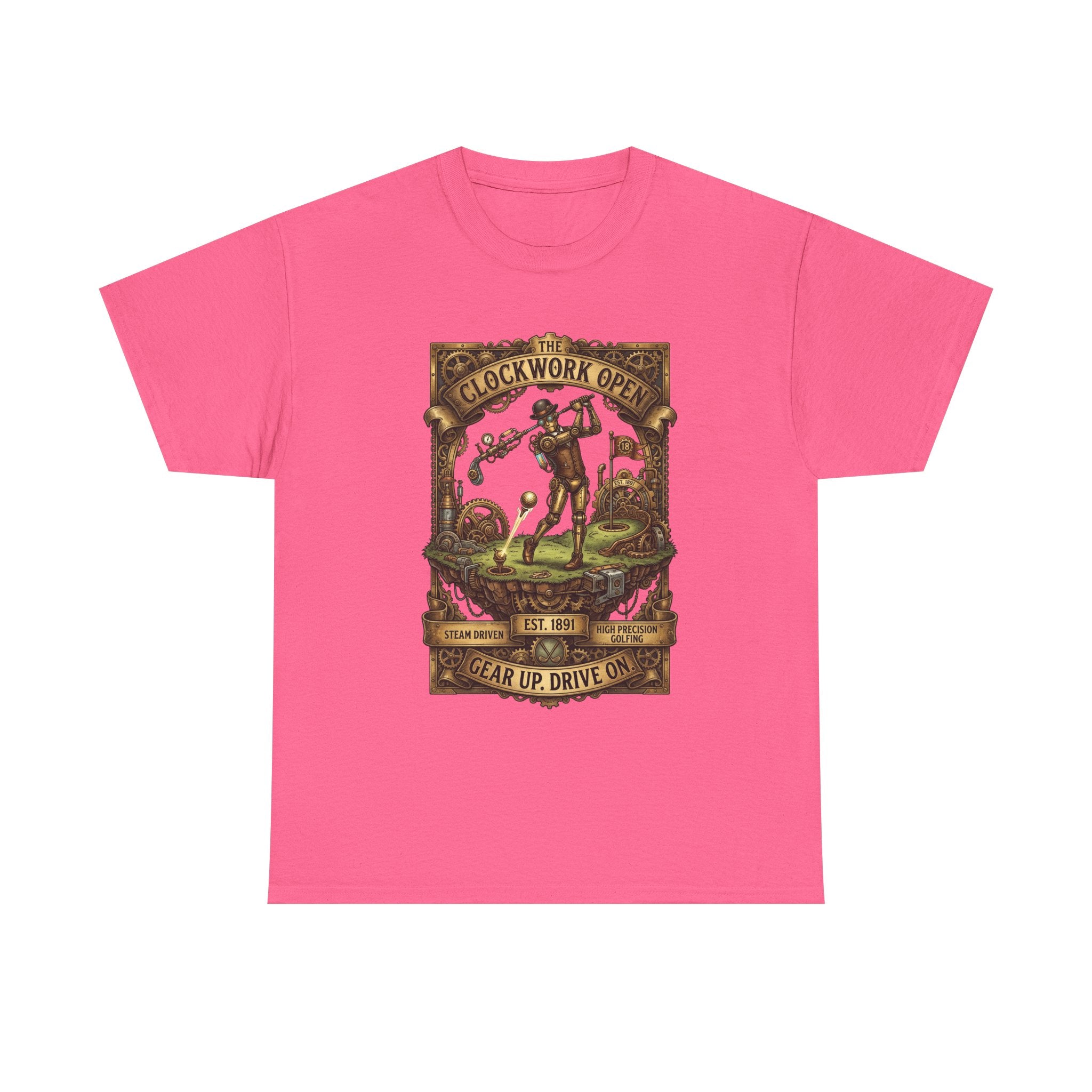 Steampunk Golf Tee — Vintage Mechanical Tin Man Graphic T-Shirt