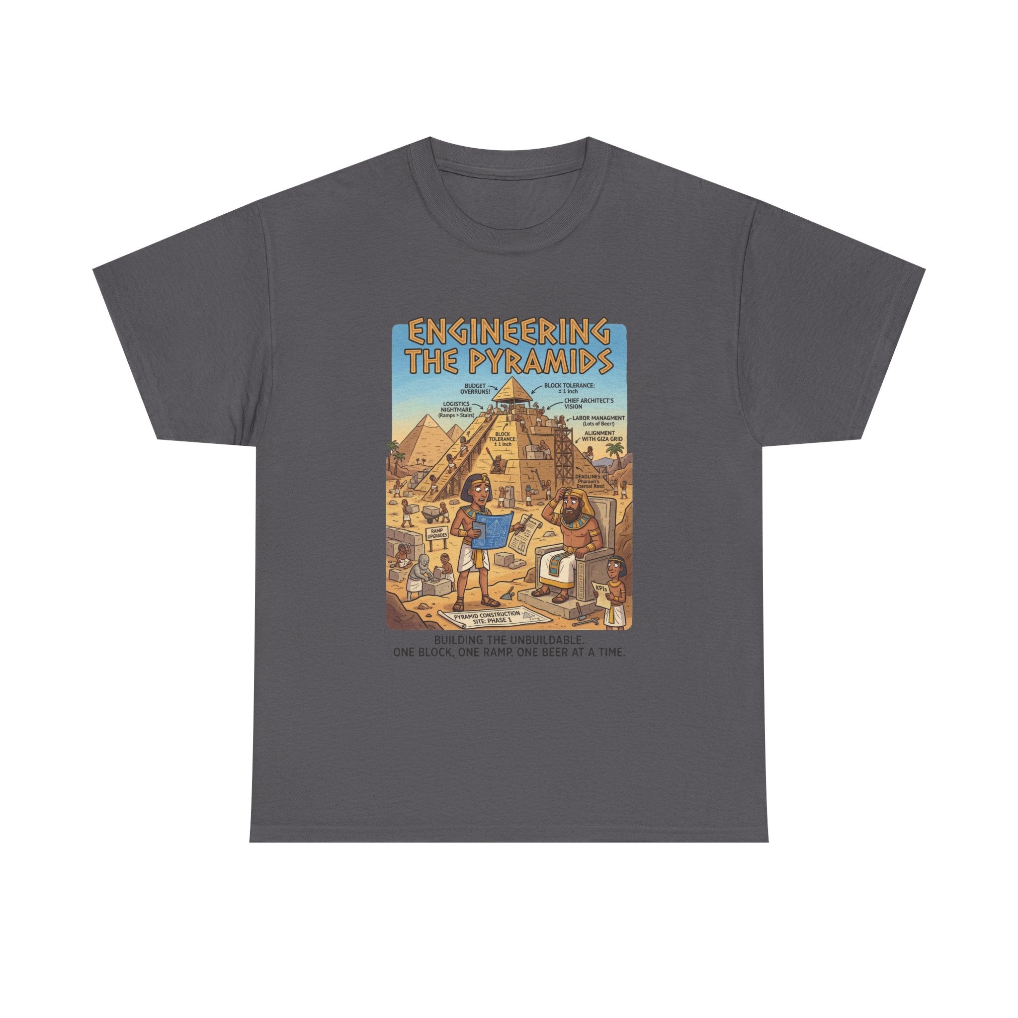 T-Shirt — "Engineering the Pyramids" Vintage Egypt Graphic Tee