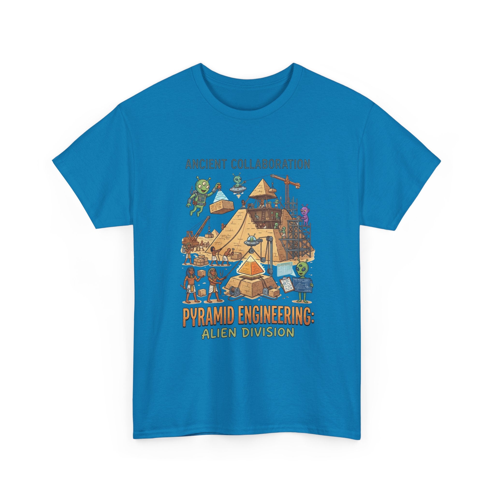 Pyramid Engineering Tee — "Ancient Collaboration" Alien Division Graphic Shirt