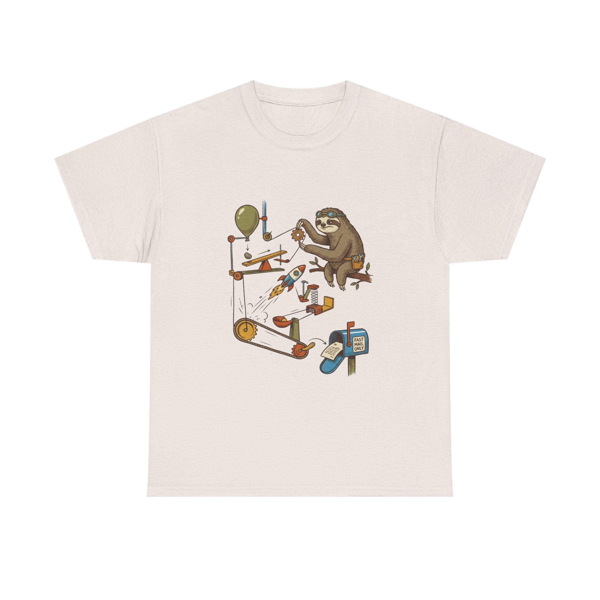 T-Shirt — Sloth Rube Goldberg Machine Graphic Tee