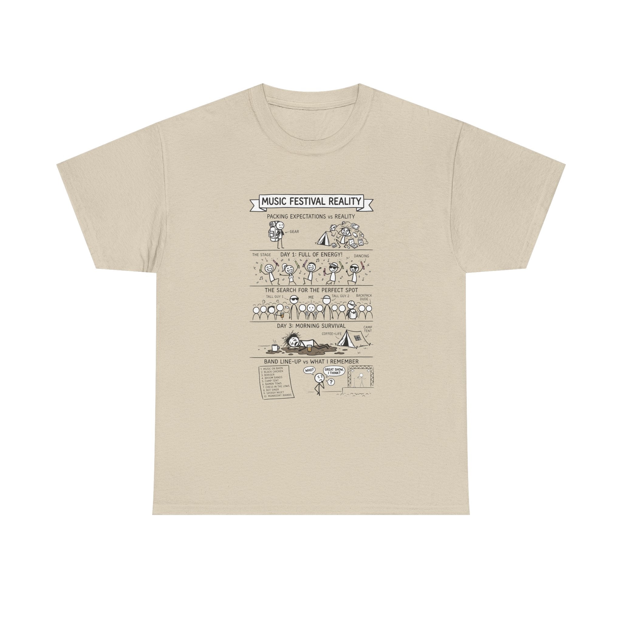 Music Festival Reality Tee – Funny Concert Comic Graphic T-Shirt