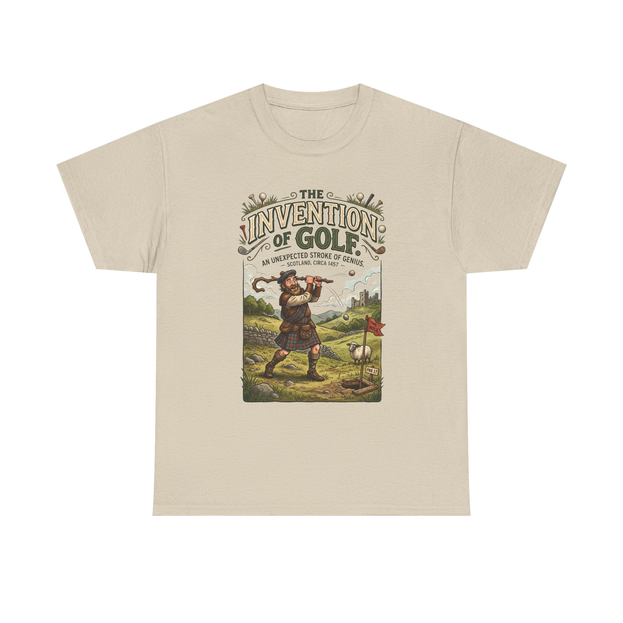 Golf Tee — 'The Invention of Golf' Vintage Golfing Graphic Shirt