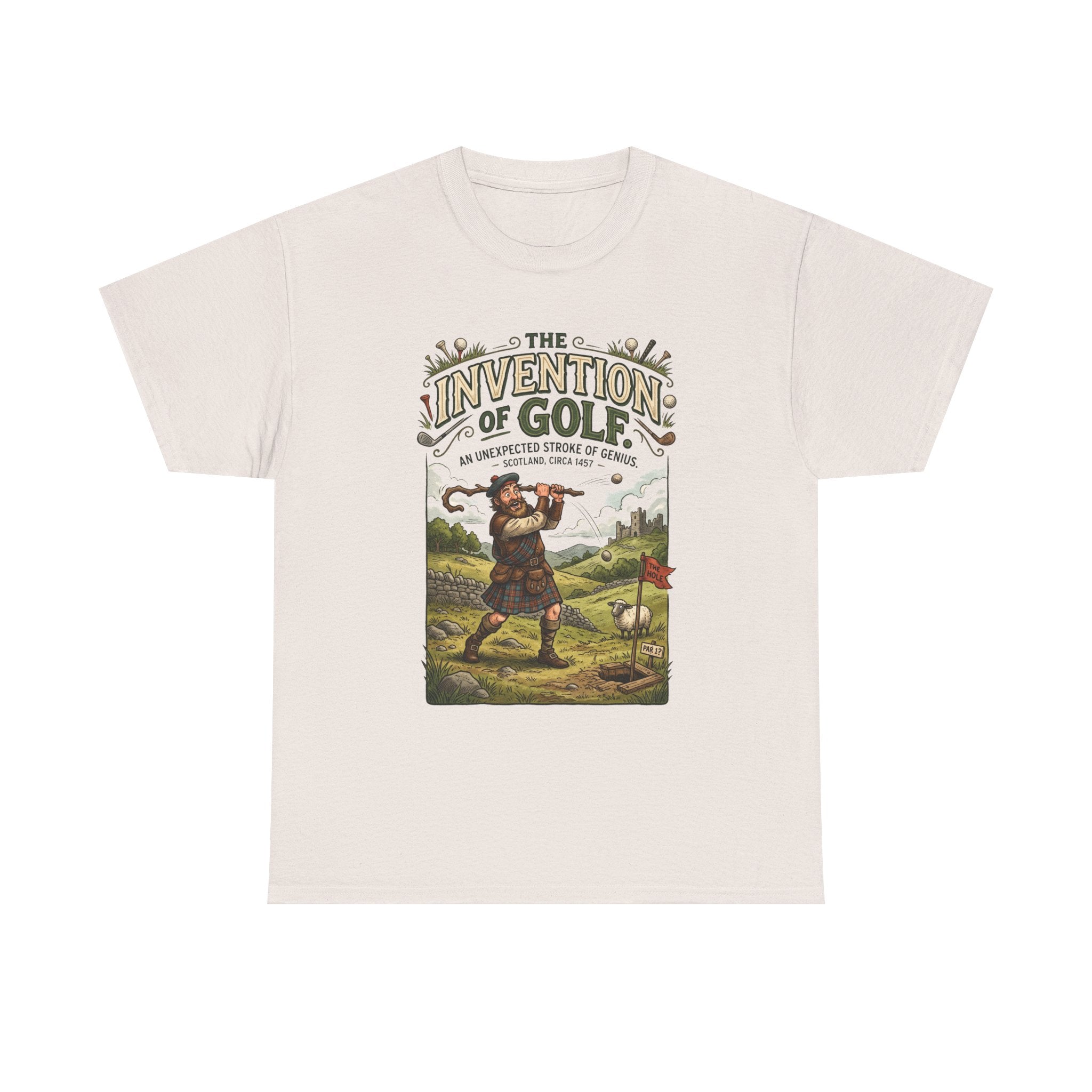 Golf Tee — 'The Invention of Golf' Vintage Golfing Graphic Shirt