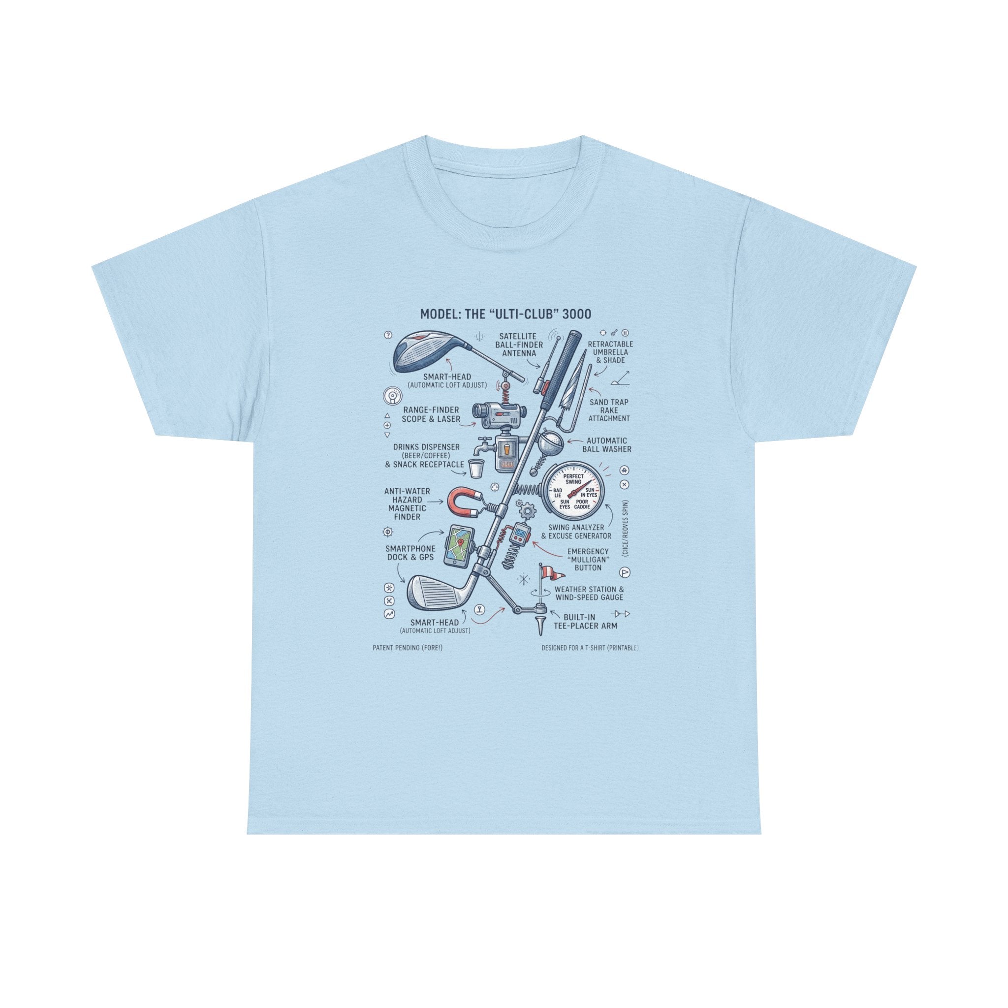 T-Shirt — Golf Club Diagram Vintage Schematic Tee