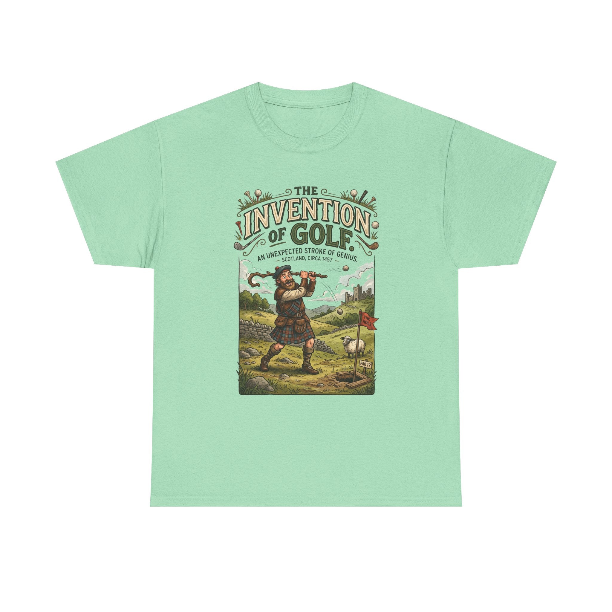 Golf Tee — 'The Invention of Golf' Vintage Golfing Graphic Shirt