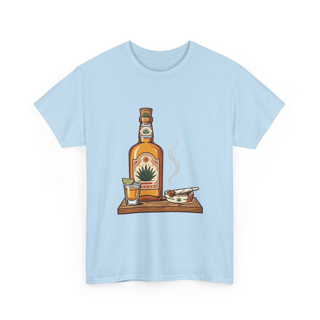 Tequila & A joint Tee — Bottle, Shot Glass & joint Graphic Shirt