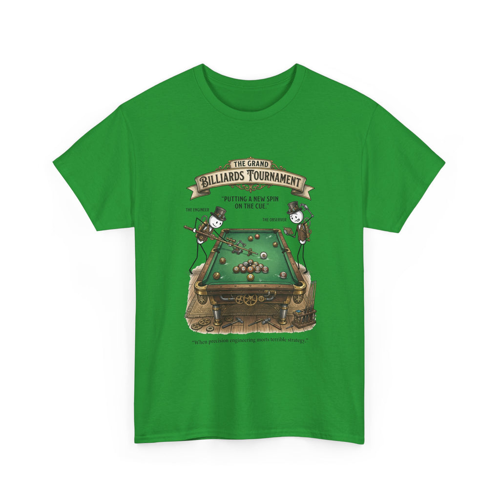 Billiards Tournament T-Shirt — Vintage Pool Table Graphic Tee