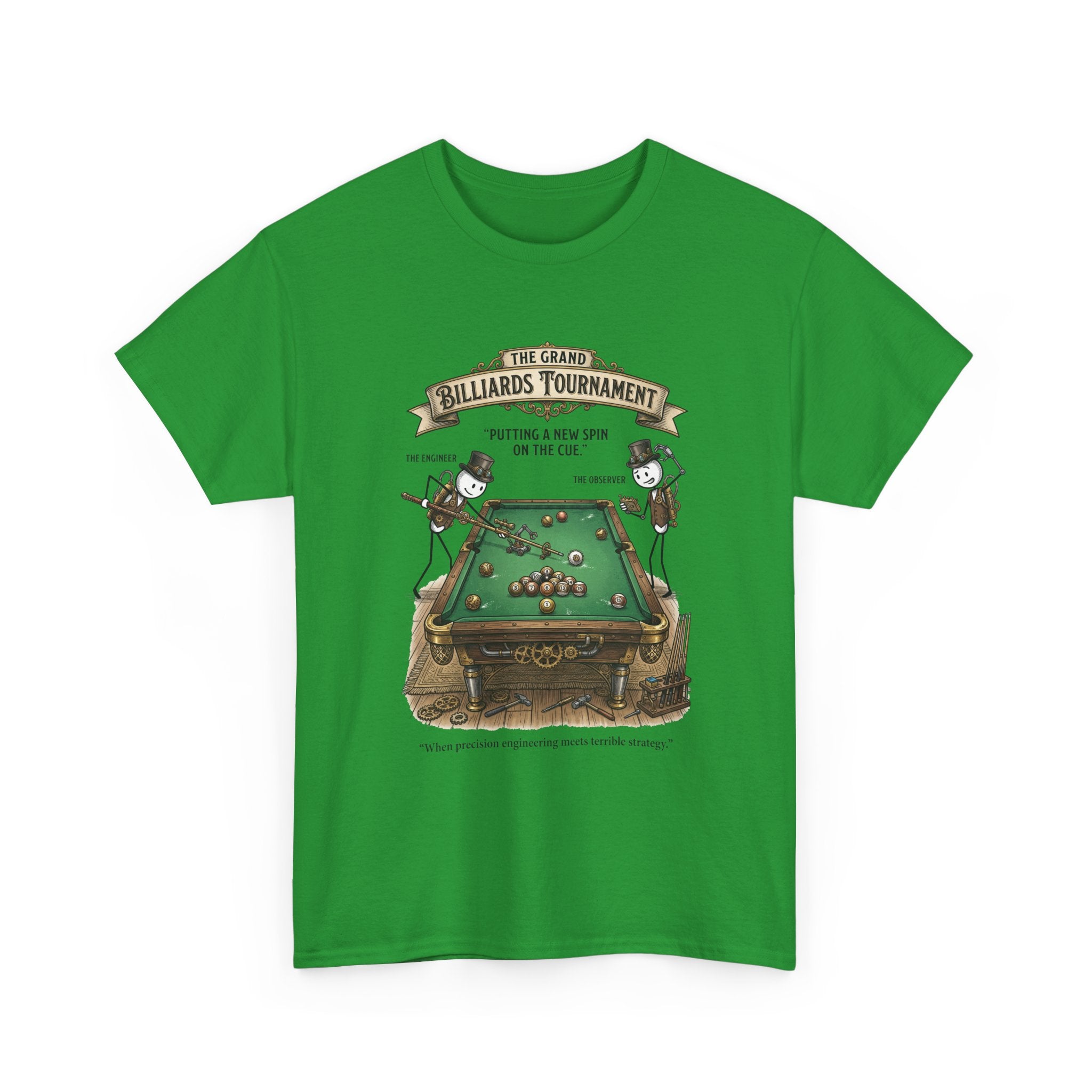 Billiards Tournament T-Shirt — Vintage Pool Table Graphic Tee