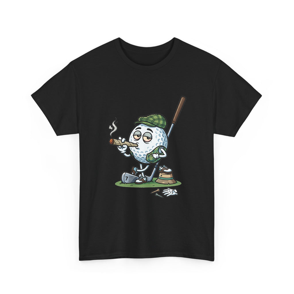 Golf Ball Cartoon T-Shirt — Weed Smoking Golfer Vintage Style Tee