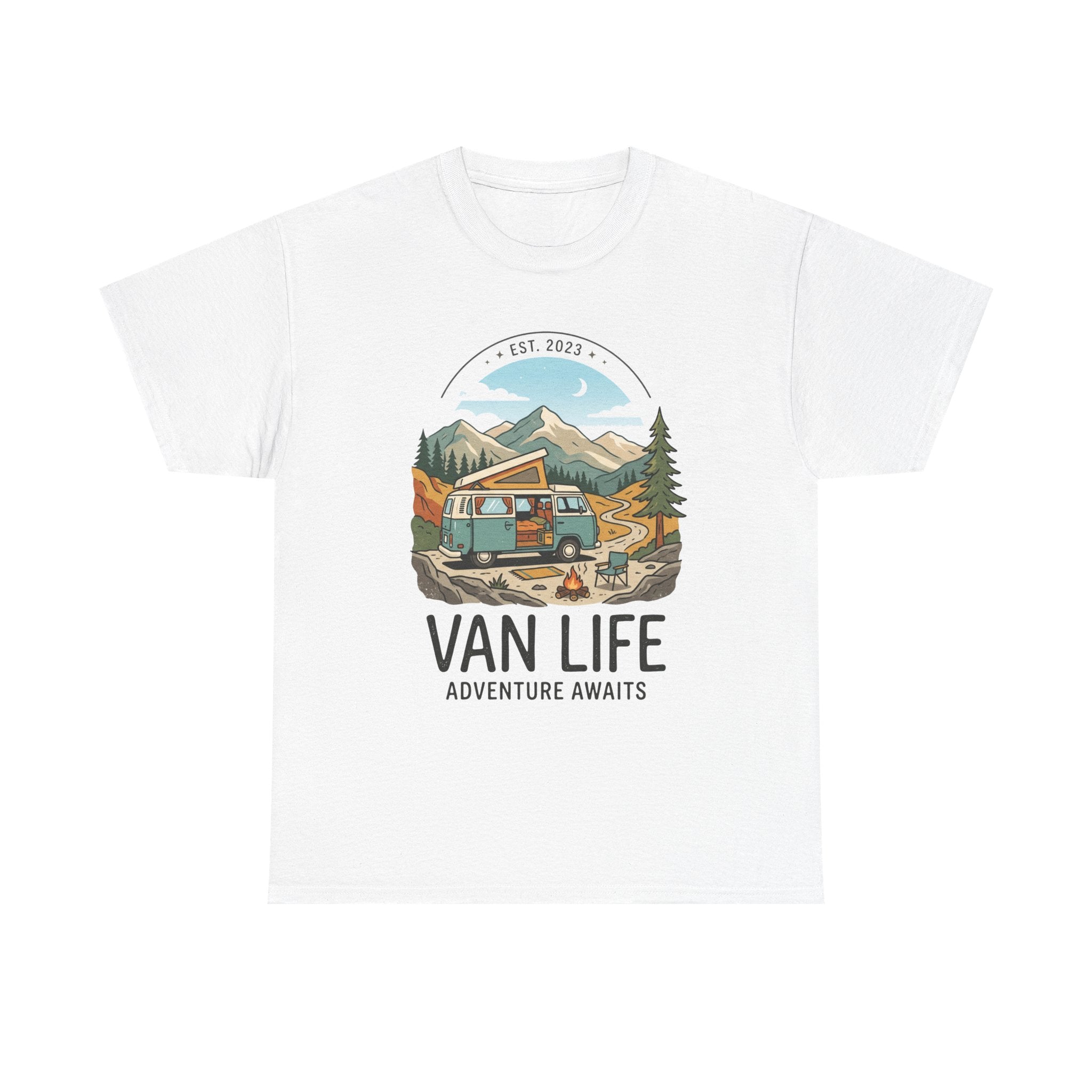 Van Life Adventure Awaits Unisex Heavy Cotton Tee