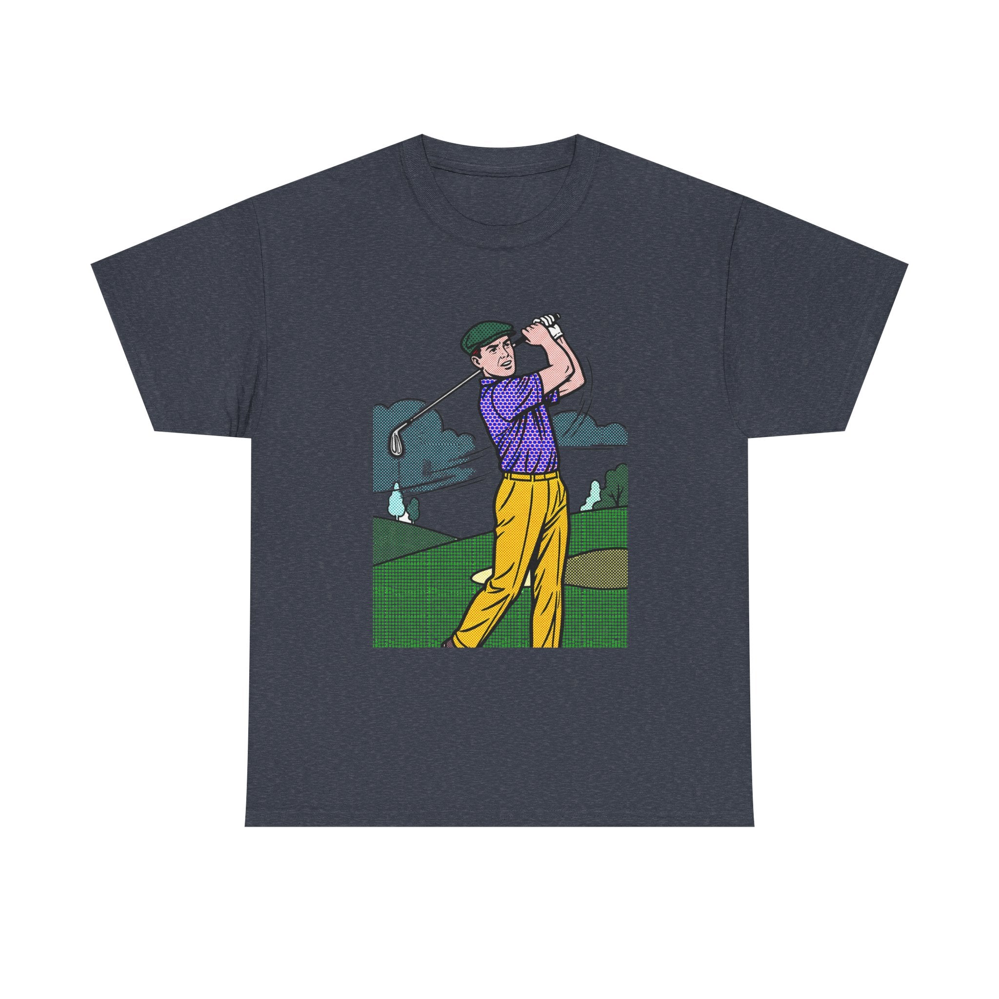 Golf Golfer Illustration T‑Shirt — Vintage Swing Graphic Tee for Golf Lovers