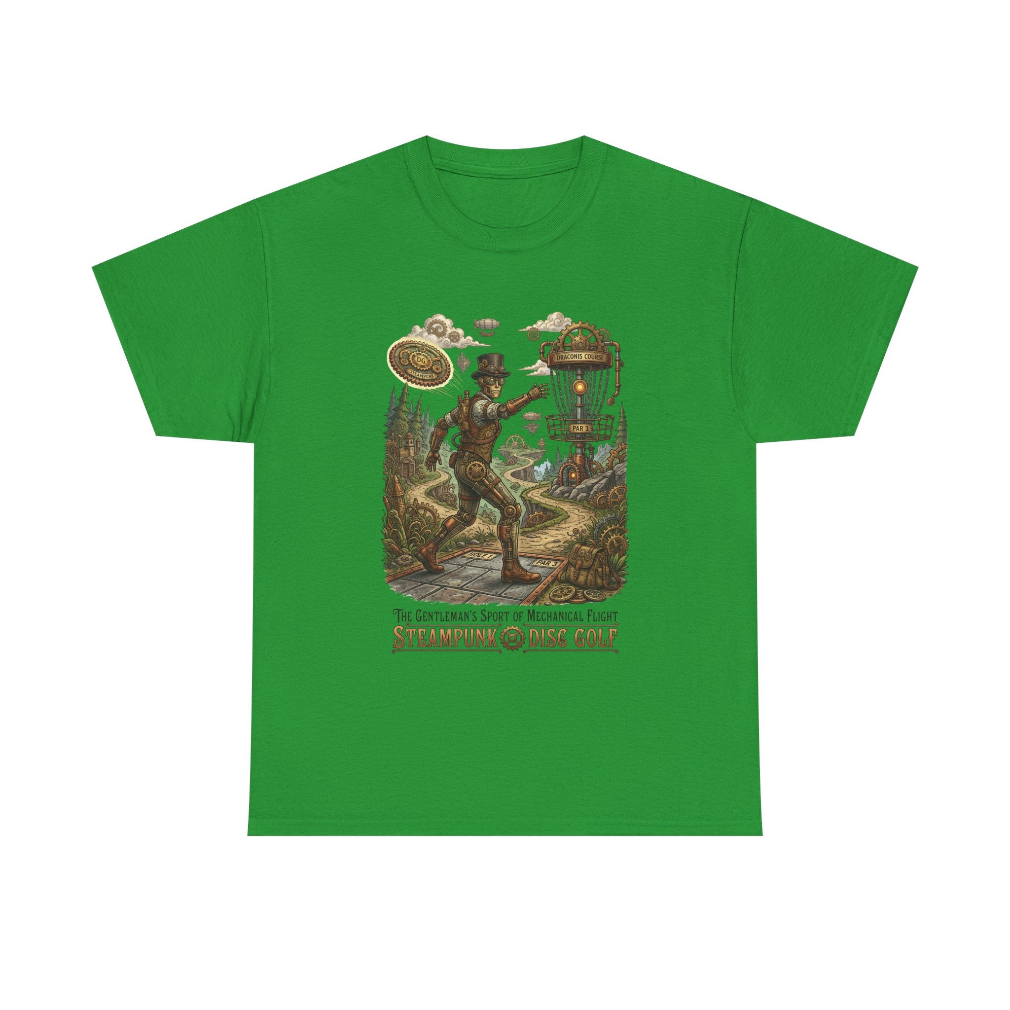 Steampunk Disc Golf T‑Shirt — Vintage Aeronautic Course Graphic Tee