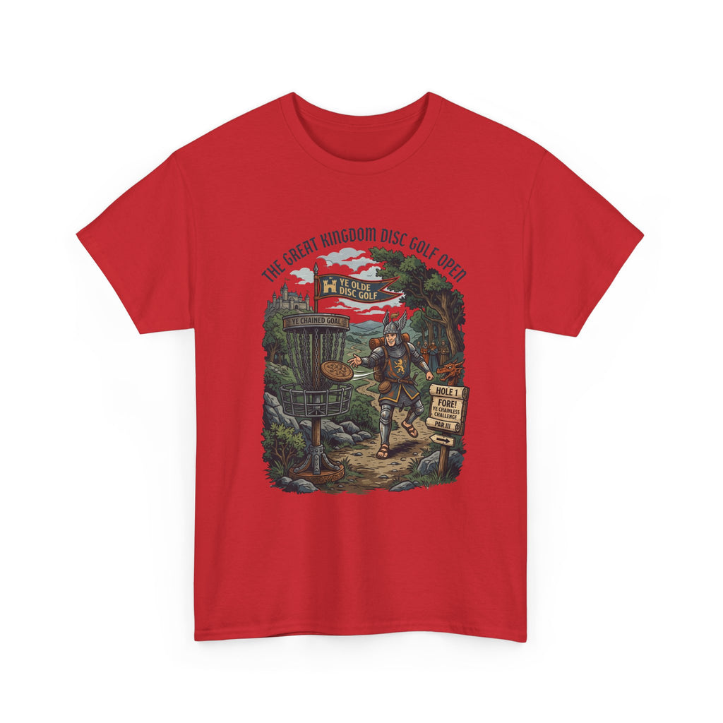 Medieval Disc Golf Adventure Tee — "The Great Kingdom Disc Golf Open" Graphic Shirt