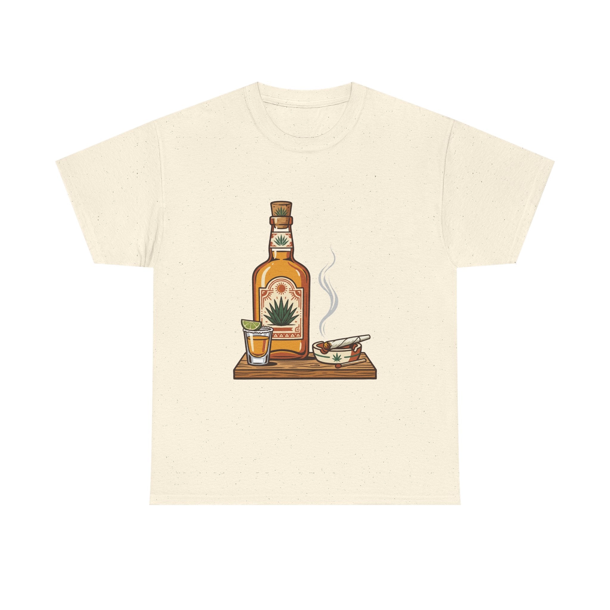 Tequila & A joint Tee — Bottle, Shot Glass & joint Graphic Shirt
