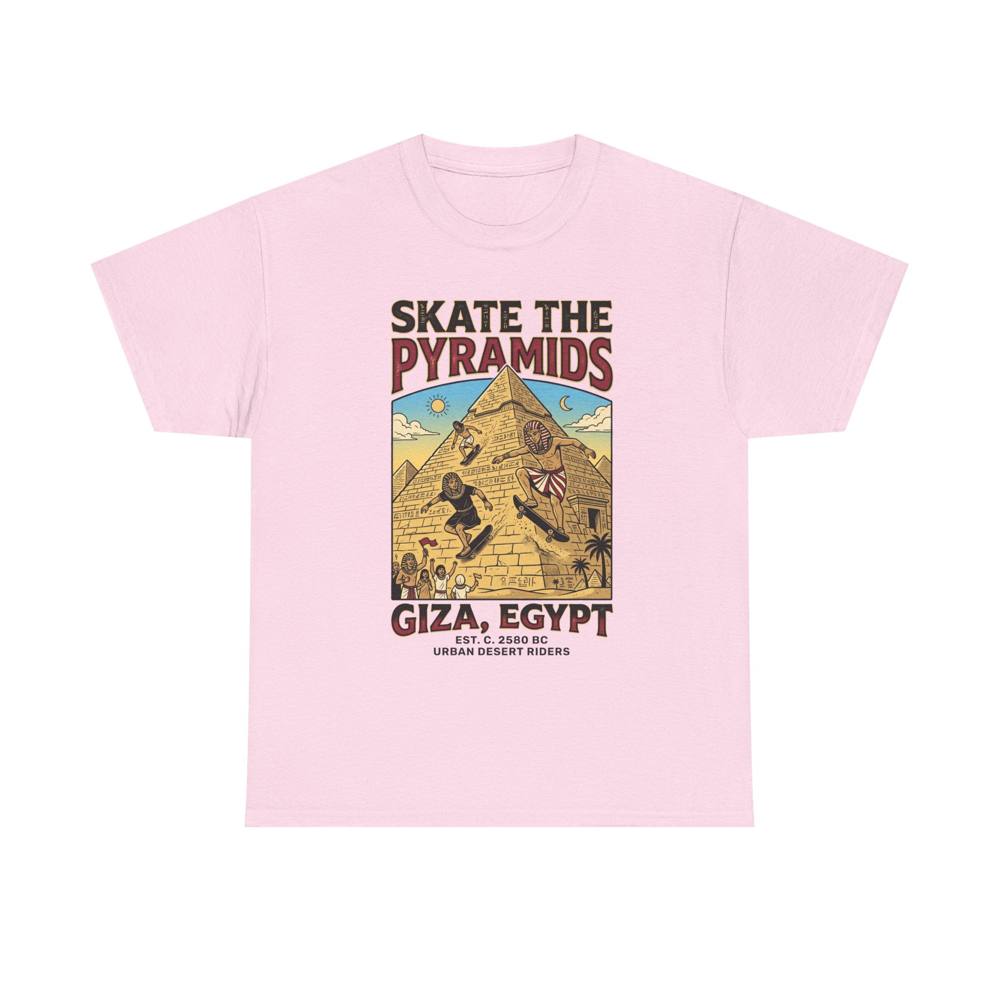 Skate The Pyramids Tee — Giza Egypt Skateboarding Graphic T-Shirt