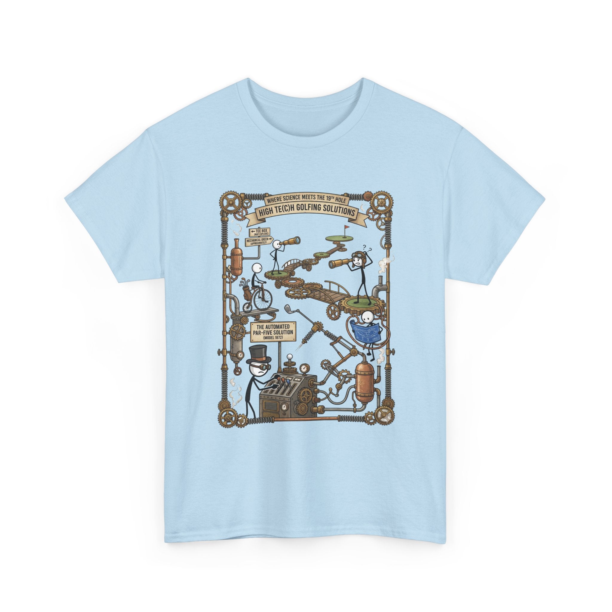 Steampunk Golf — ‘How To Make Par’ Vintage Contraption T-Shirt