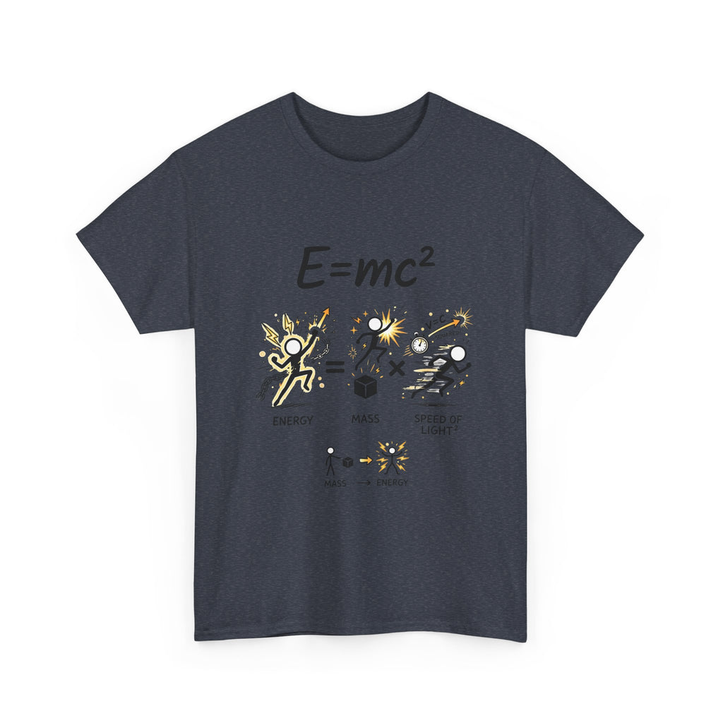 E=mc Illustrated Science T-Shirt — Funny Energy Mass Speed of Light Tee