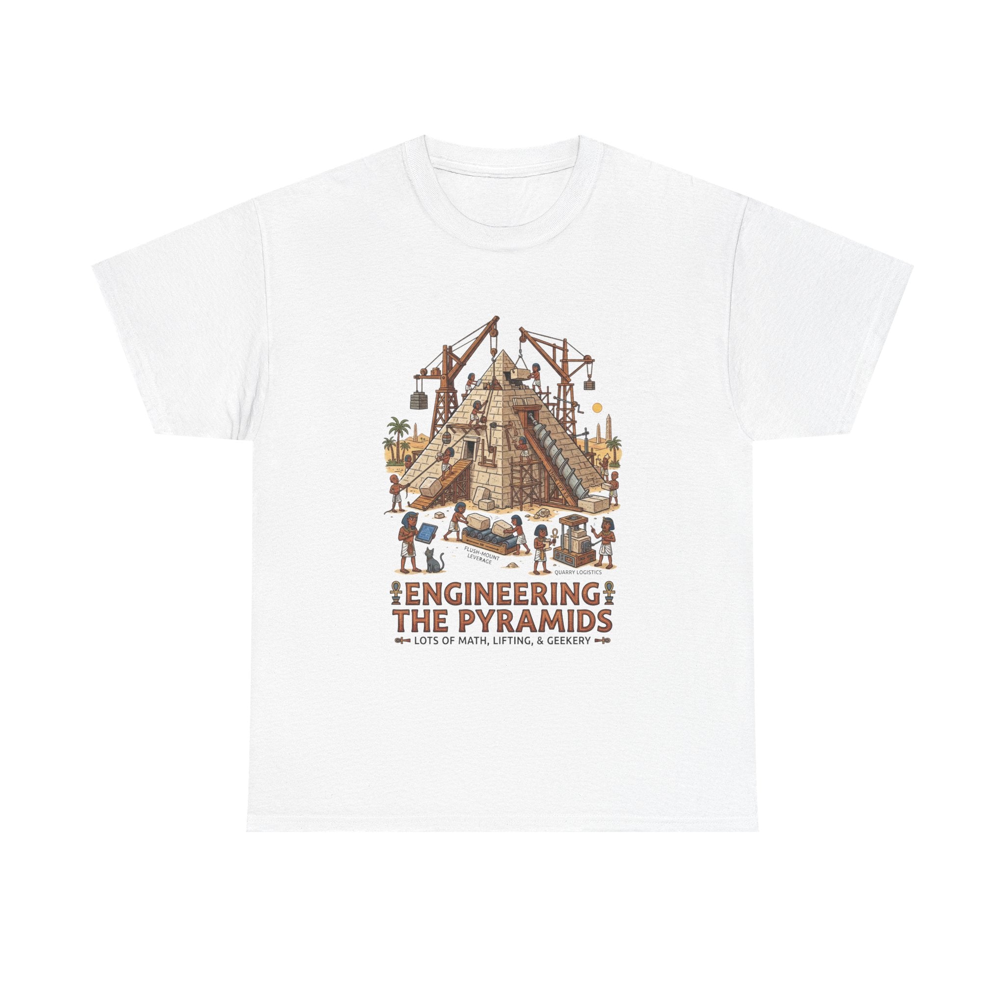 Pyramids Engineering T-Shirt – Vintage Egypt Construction Graphic Tee
