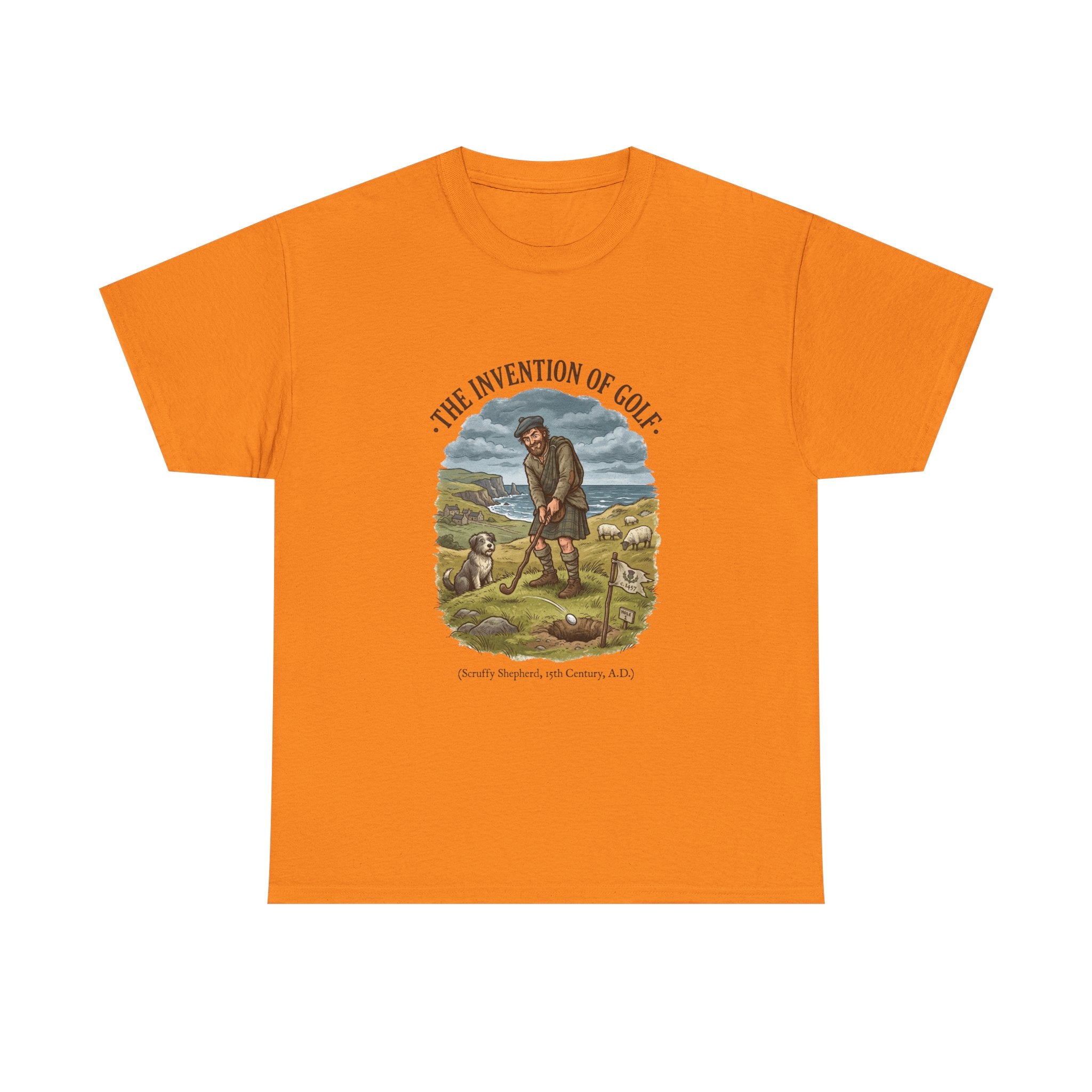 The Invention of Golf T-Shirt — Vintage Golfer Illustration Tee