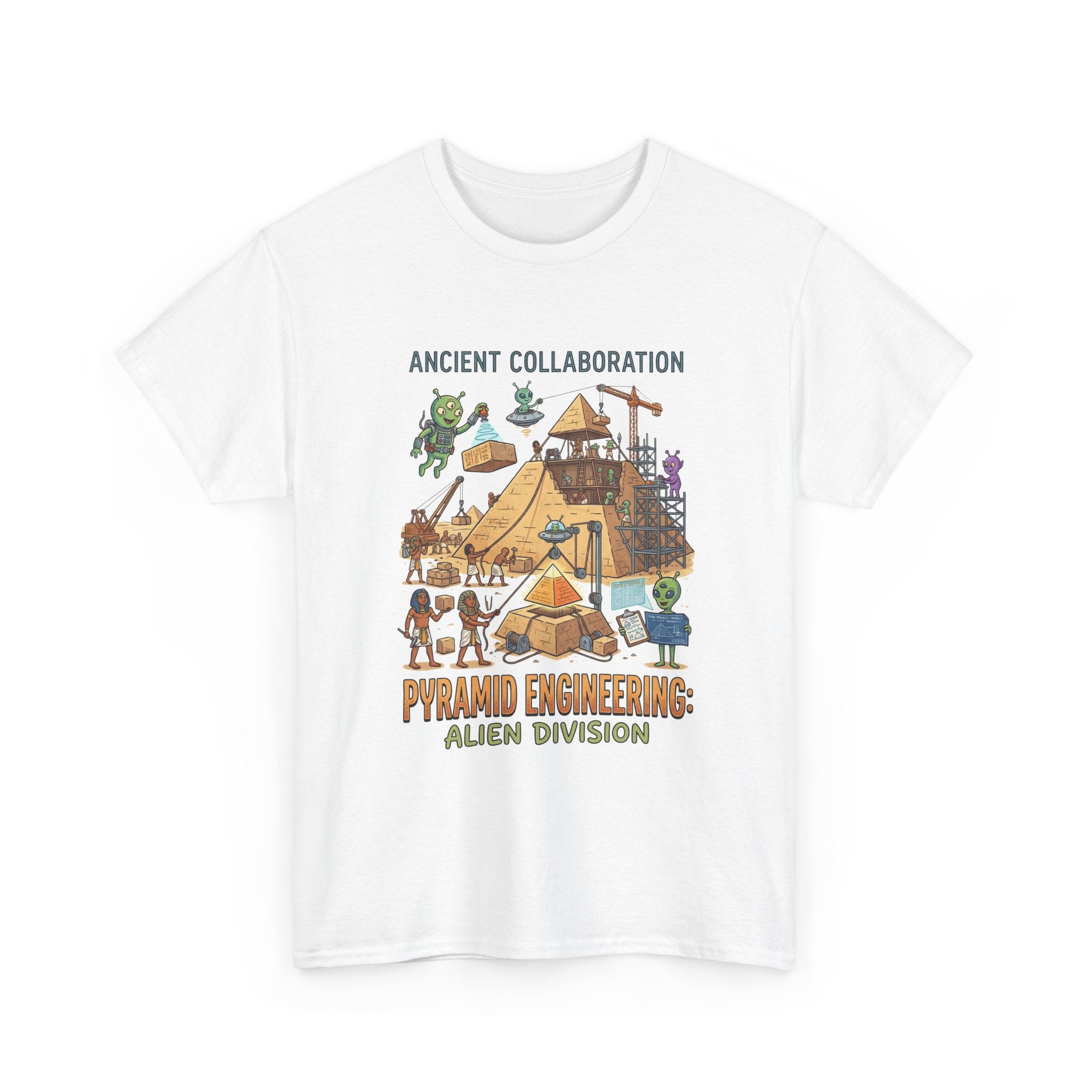 Pyramid Engineering Tee — "Ancient Collaboration" Alien Division Graphic Shirt