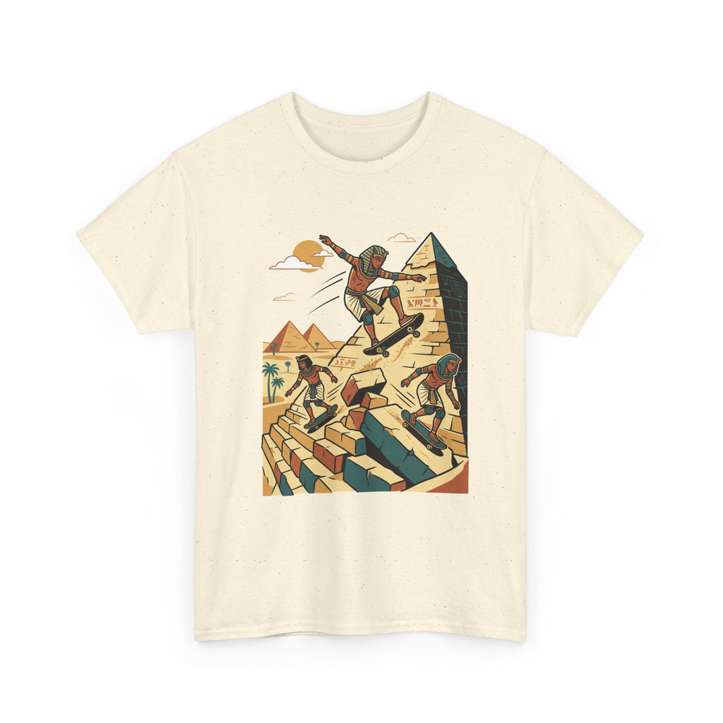 Egyptian Pyramid Skateboard T‑Shirt — Retro Skateboarding Pharaohs Graphic Tee