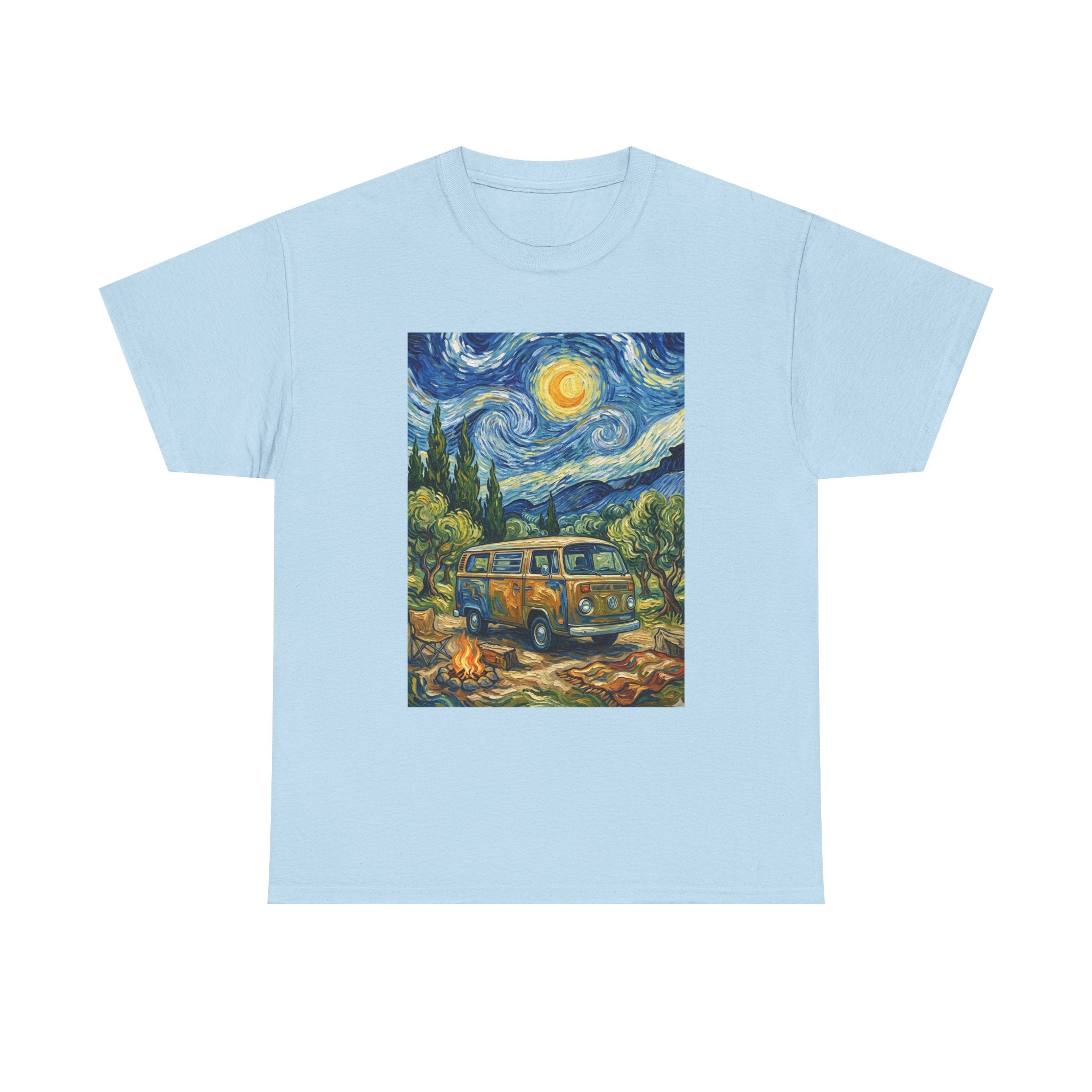 Van Gogh Night Van T-Shirt — Vintage Camper Starry Sky Tee