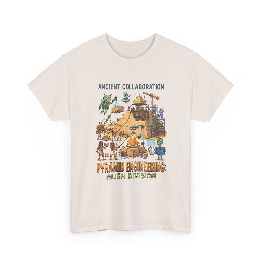 Pyramid Engineering Tee — "Ancient Collaboration" Alien Division Graphic Shirt