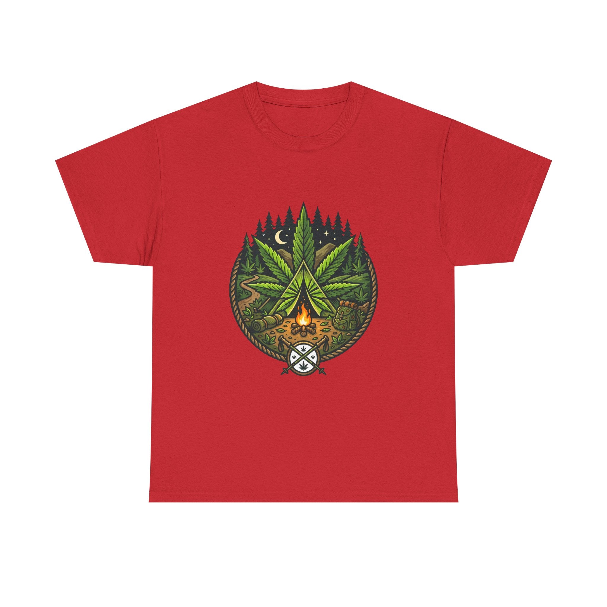 T-Shirt — Campfire Cannabis Leaf Graphic Tee
