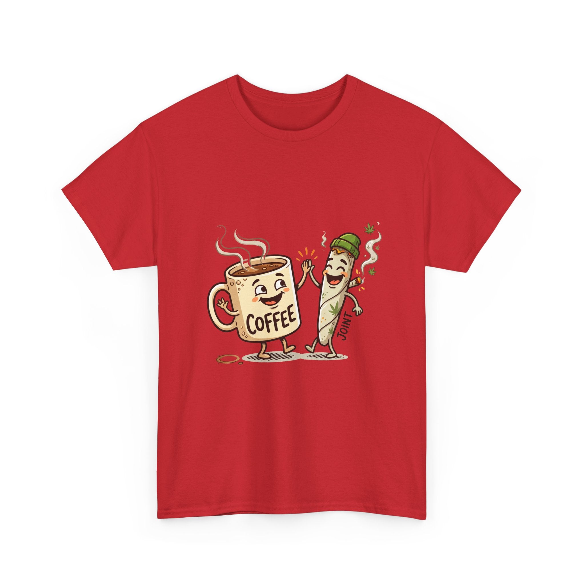 Coffee & a Joint Friends T-Shirt — Funny Breakfast Cartoon Tee