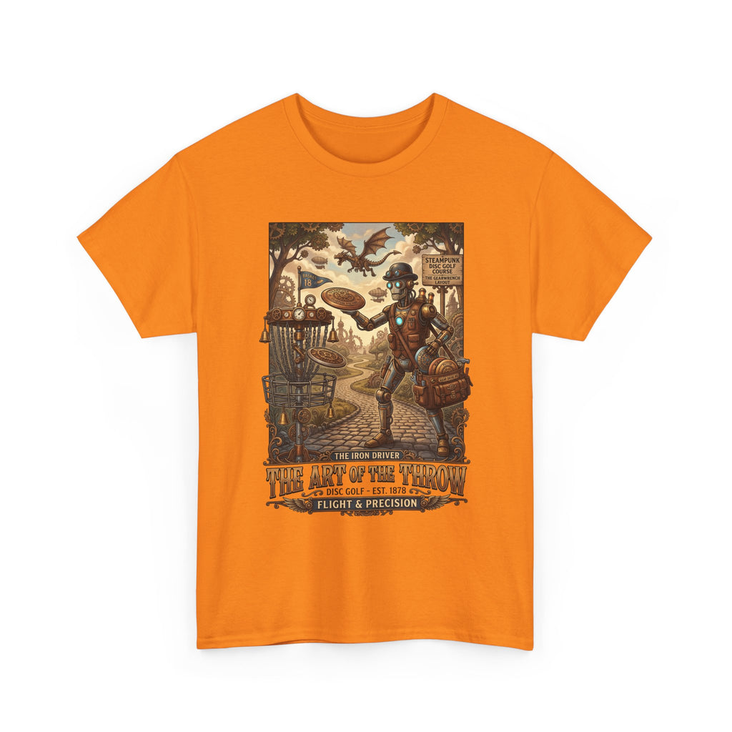 Steampunk Disc Golf T-Shirt — "The Art of the Throw" Vintage Disc Golfer Graphic Tee