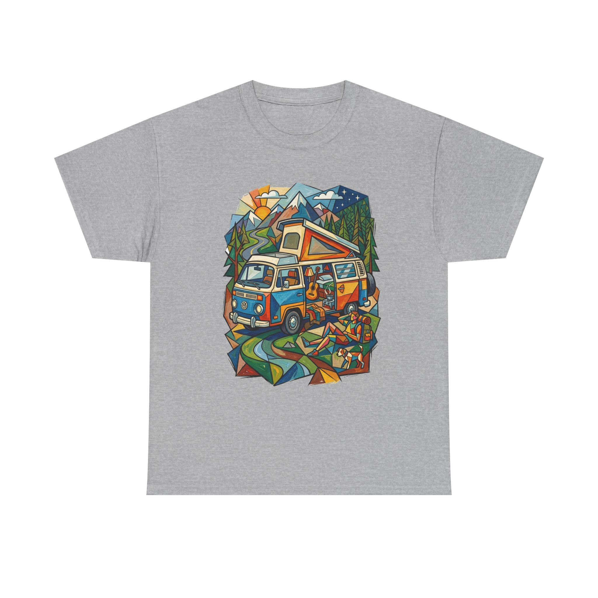 Van Life Camper Van T-Shirt – Retro Mountain Adventure Tee