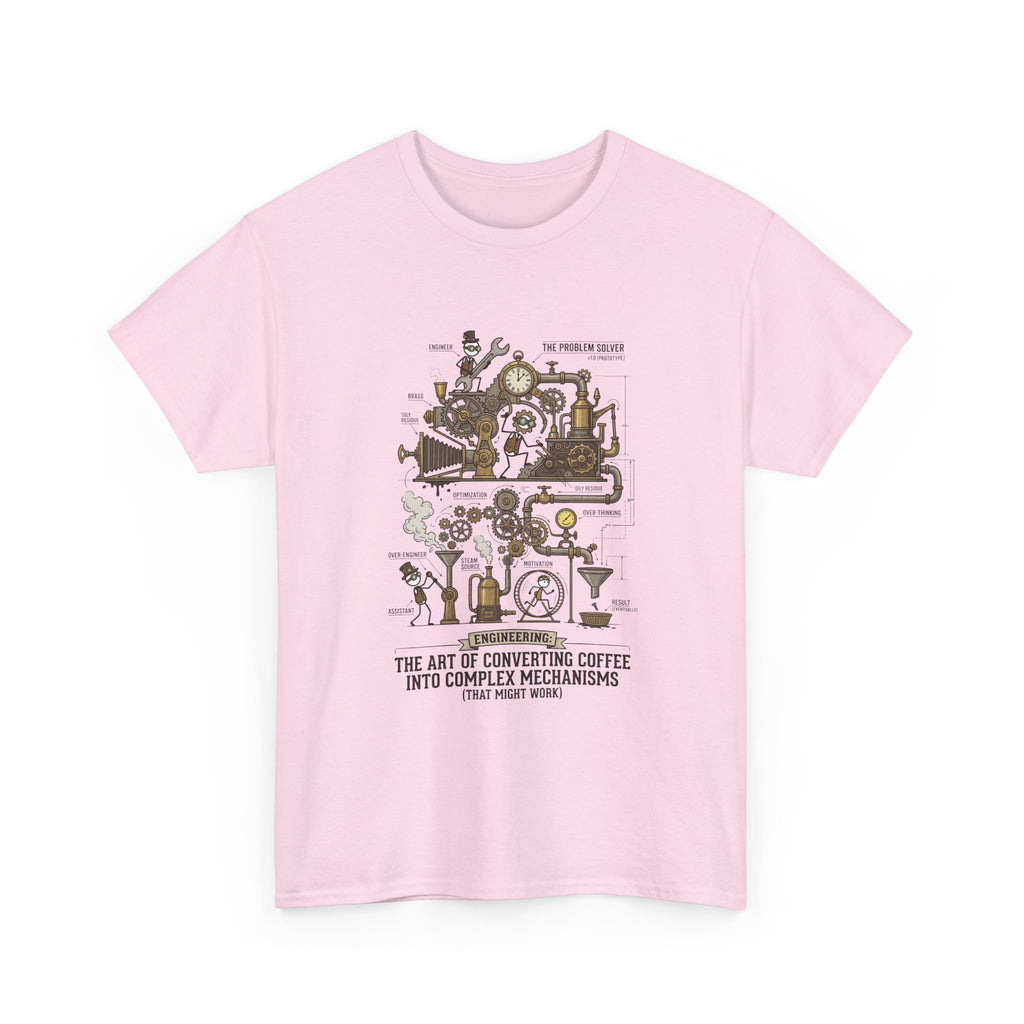Steampunk Engineering T-Shirt — The Art of Converting Coffee Into Complex Mechanisms Graphic Tee