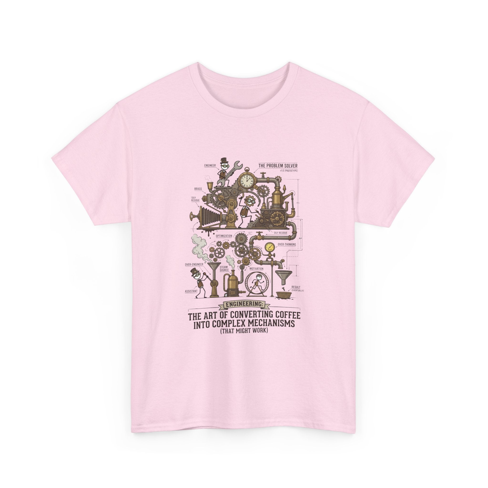 Steampunk Engineering T-Shirt — The Art of Converting Coffee Into Complex Mechanisms Graphic Tee