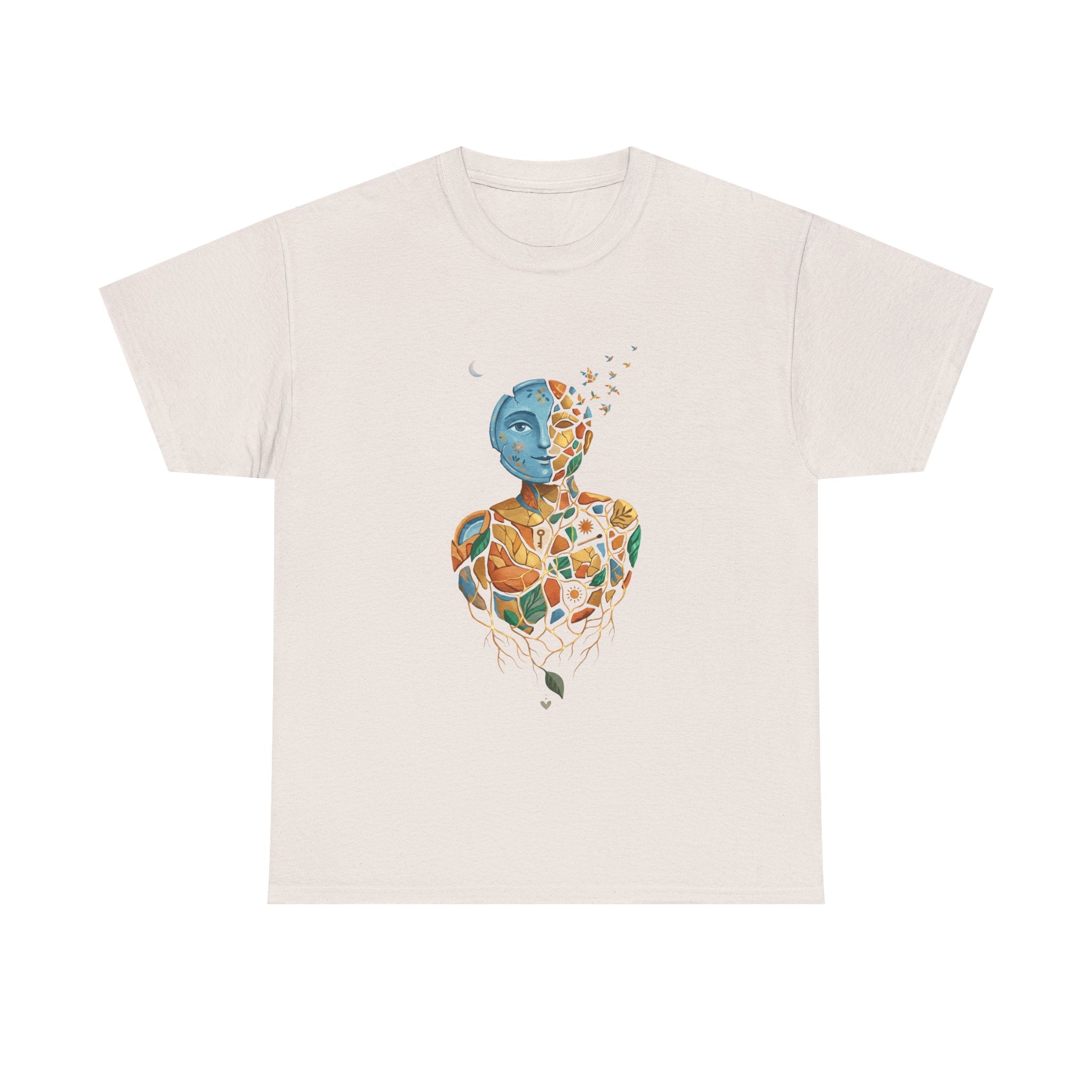 Abstract Mosaic Portrait T‑Shirt — Fragmented Face Art Tee