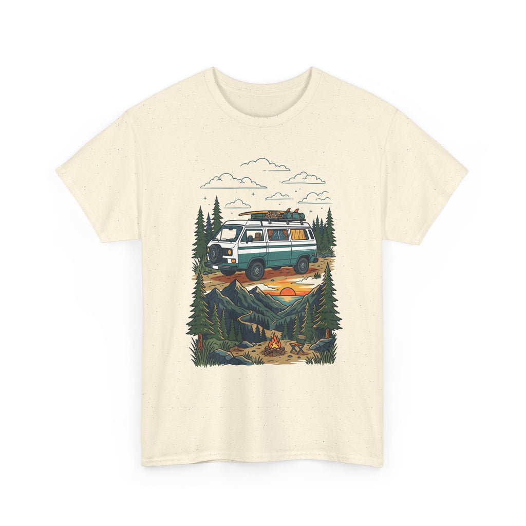Camper Van Adventure Tee — Retro Van Camping Graphic T-Shirt