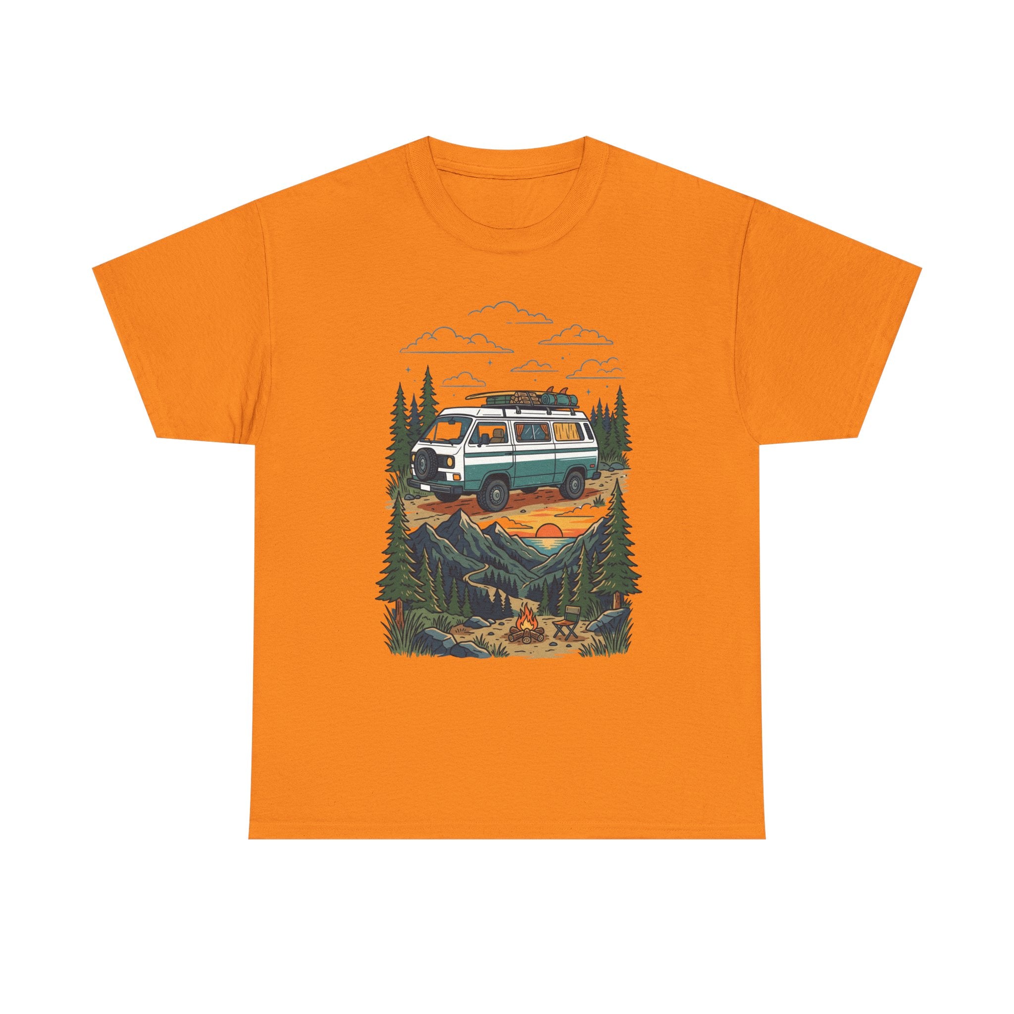 Camper Van Adventure Tee — Retro Van Camping Graphic T-Shirt