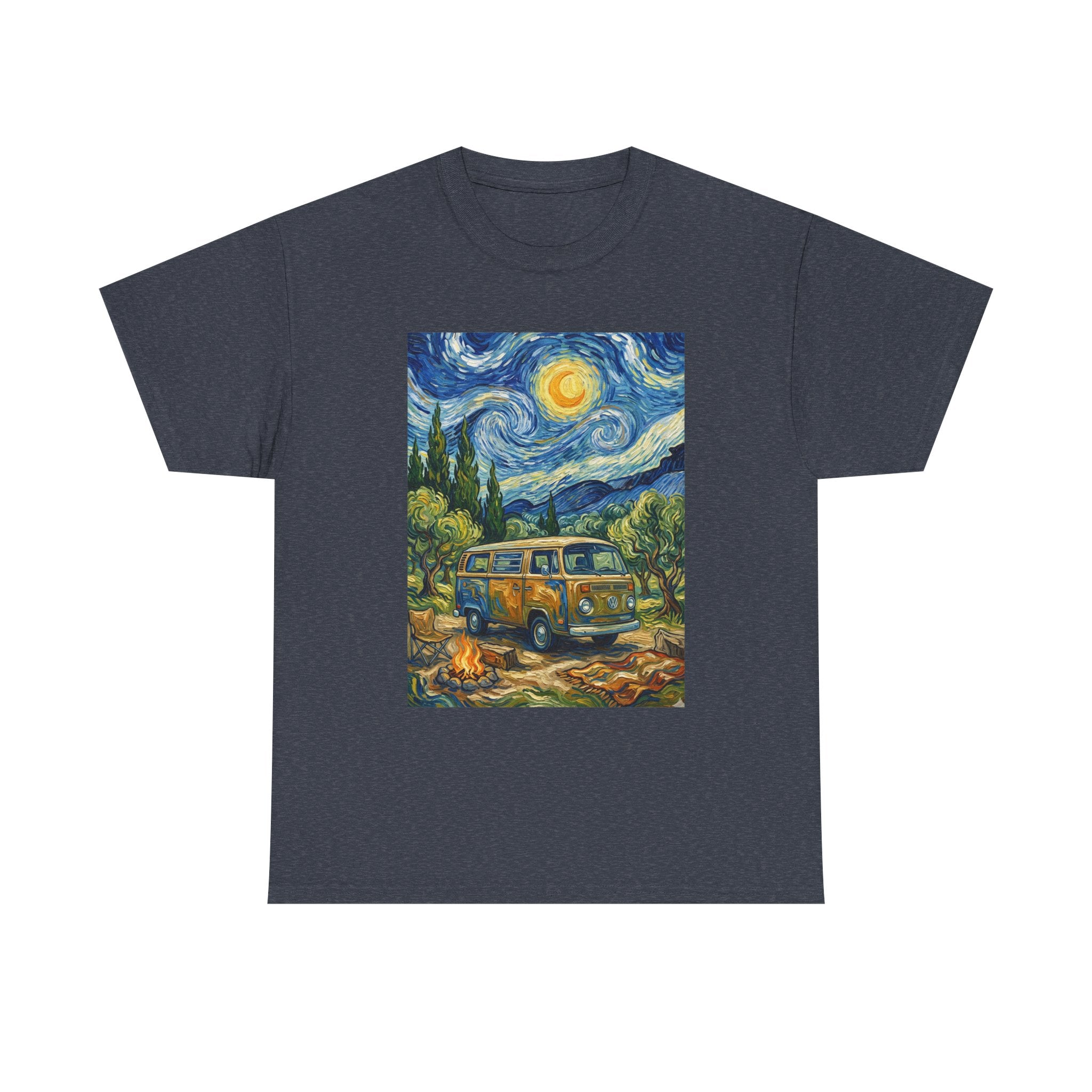 Van Gogh Night Van T-Shirt — Vintage Camper Starry Sky Tee