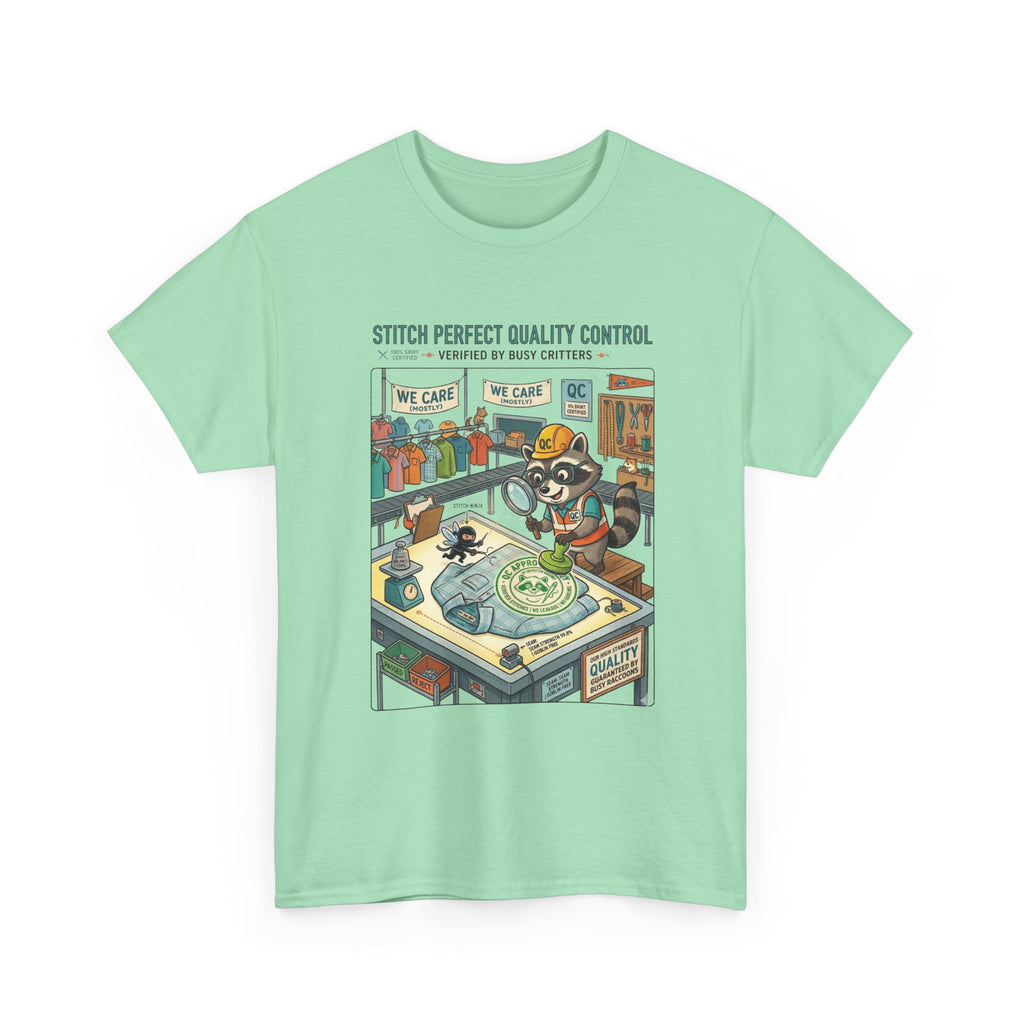 Quality Control Sewing Shirt — "Stitch Perfect" Tailor Cartoon Tee