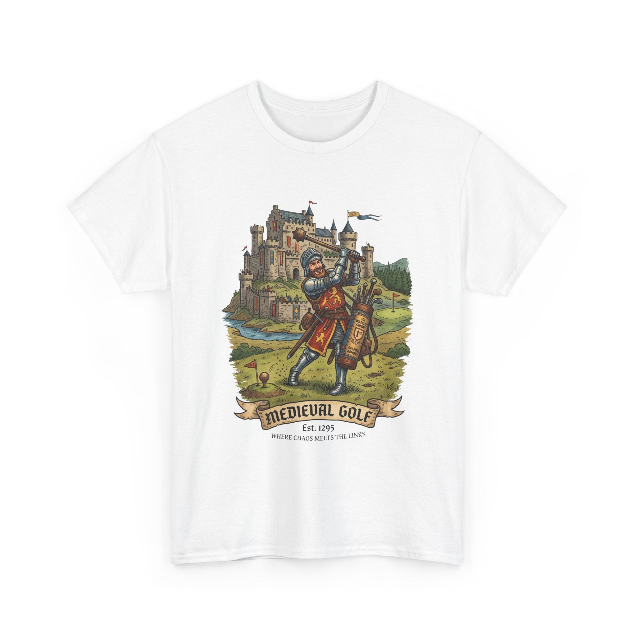 Medieval Golf T-Shirt – Vintage Knight Golfing Castle Graphic Tee