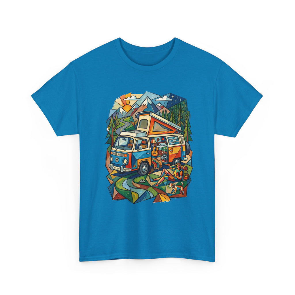 Van Life Camper Van T-Shirt – Retro Mountain Adventure Tee