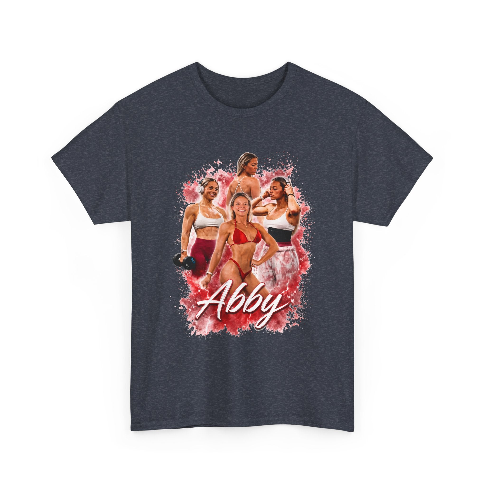 Abby Fitness Crew T-Shirt — Women's Workout Retro Photo Design