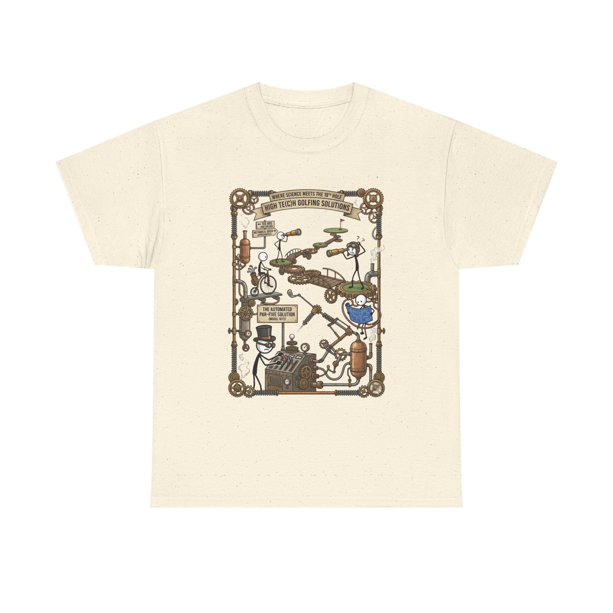 Steampunk Golf — ‘How To Make Par’ Vintage Contraption T-Shirt
