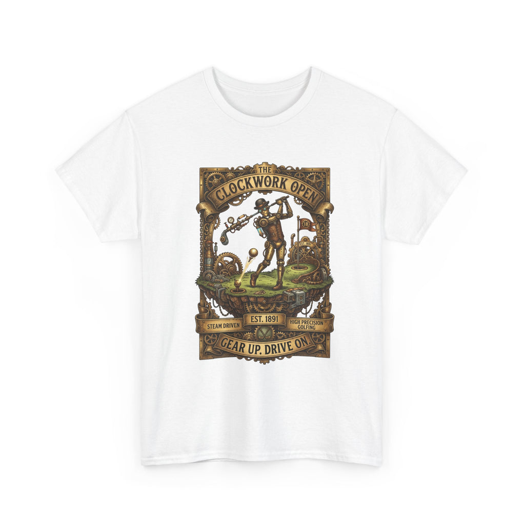 Steampunk Golf Tee — Vintage Mechanical Tin Man Graphic T-Shirt
