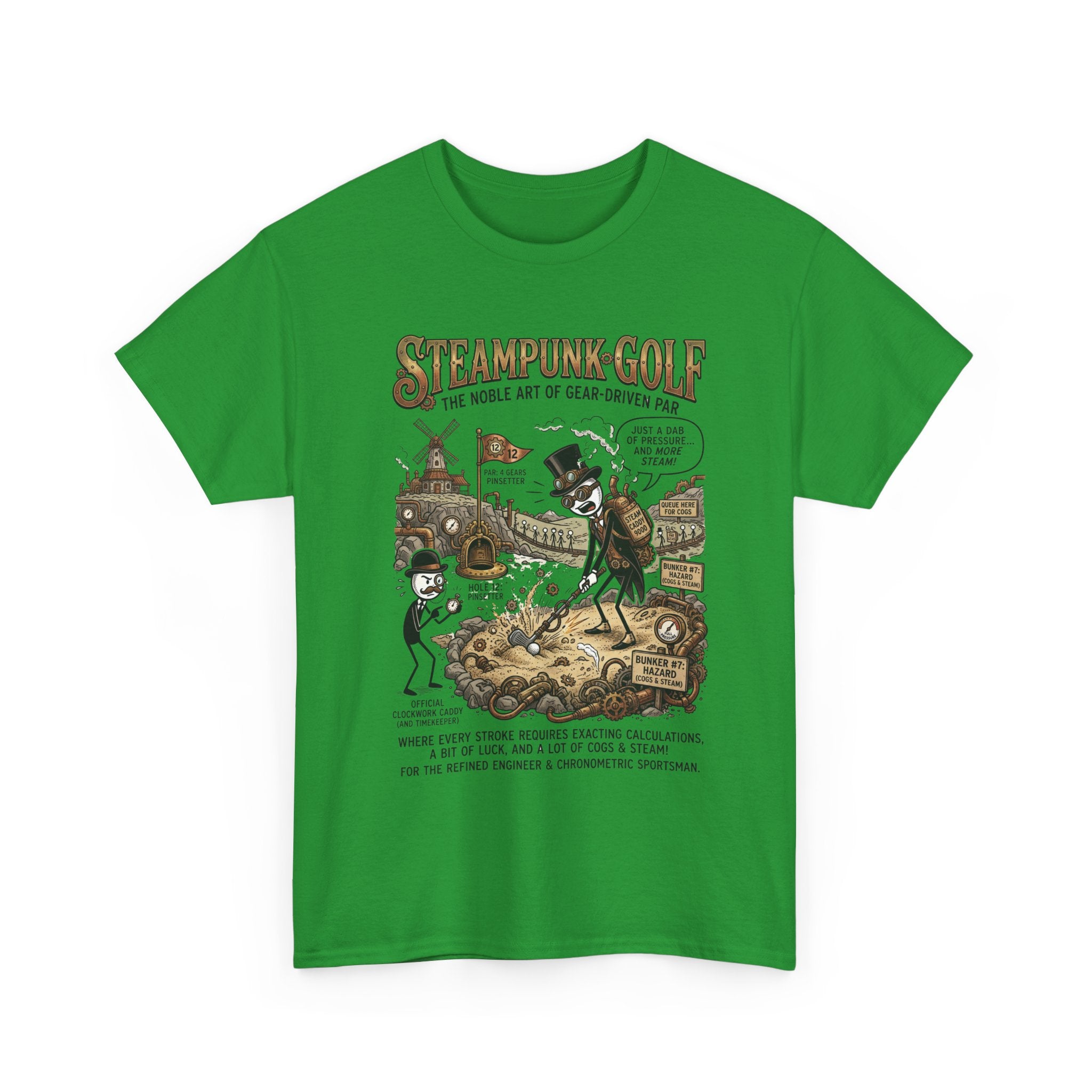 Steampunk Golf T-Shirt — Vintage Mechanical Golfers Graphic Tee