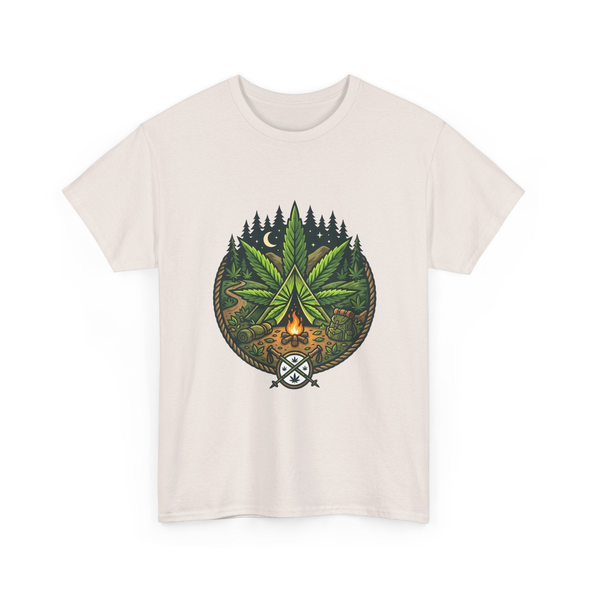 T-Shirt — Campfire Cannabis Leaf Graphic Tee