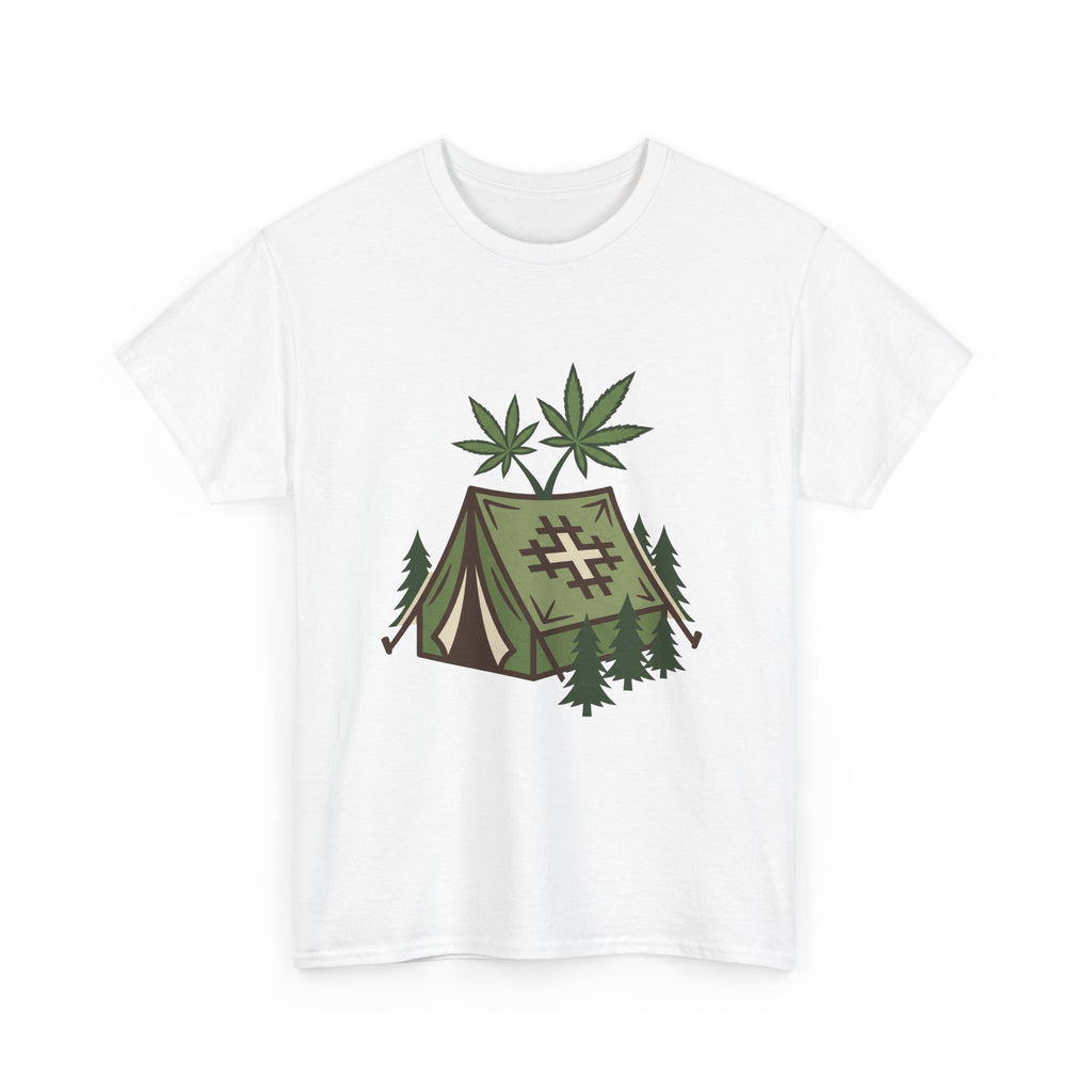 Camping Tent Cannabis T-Shirt – Weed Outdoor Adventure Graphic Tee