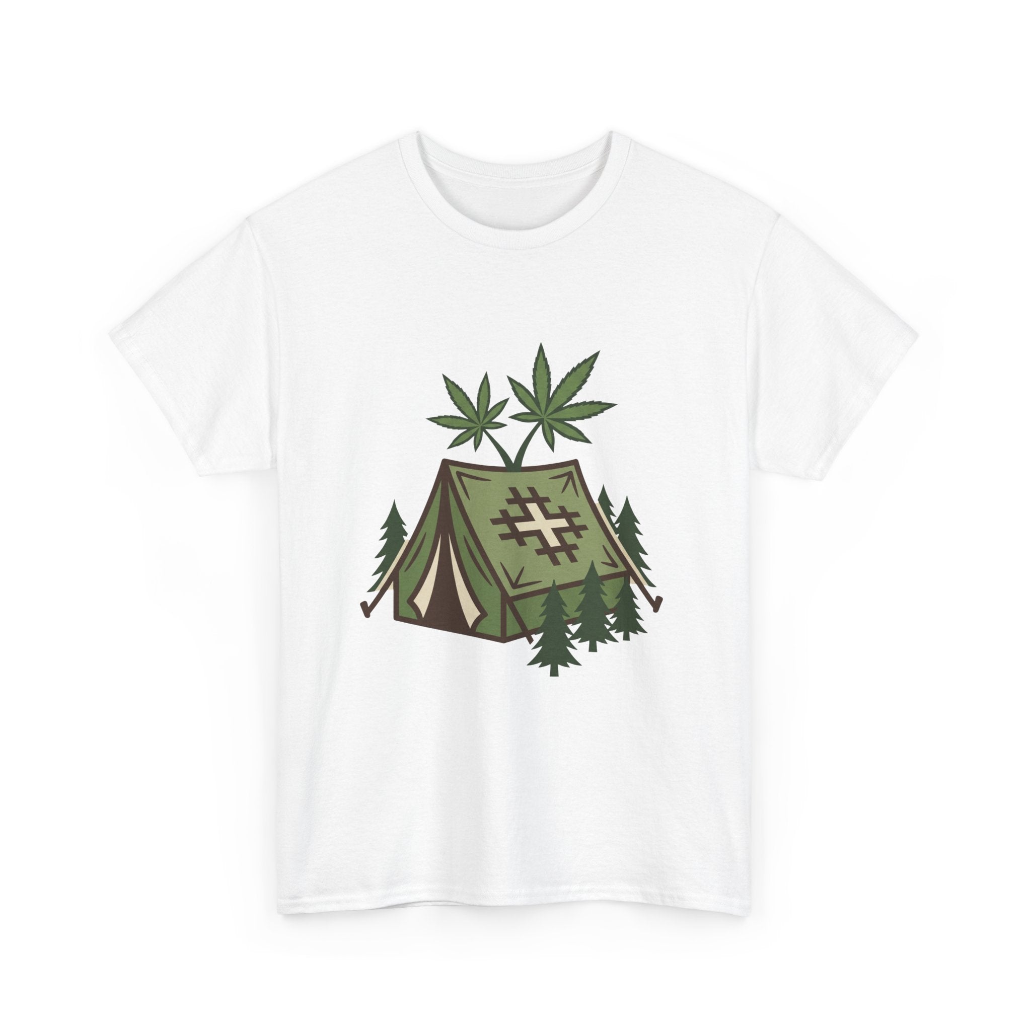 Camping Tent Cannabis T-Shirt – Weed Outdoor Adventure Graphic Tee