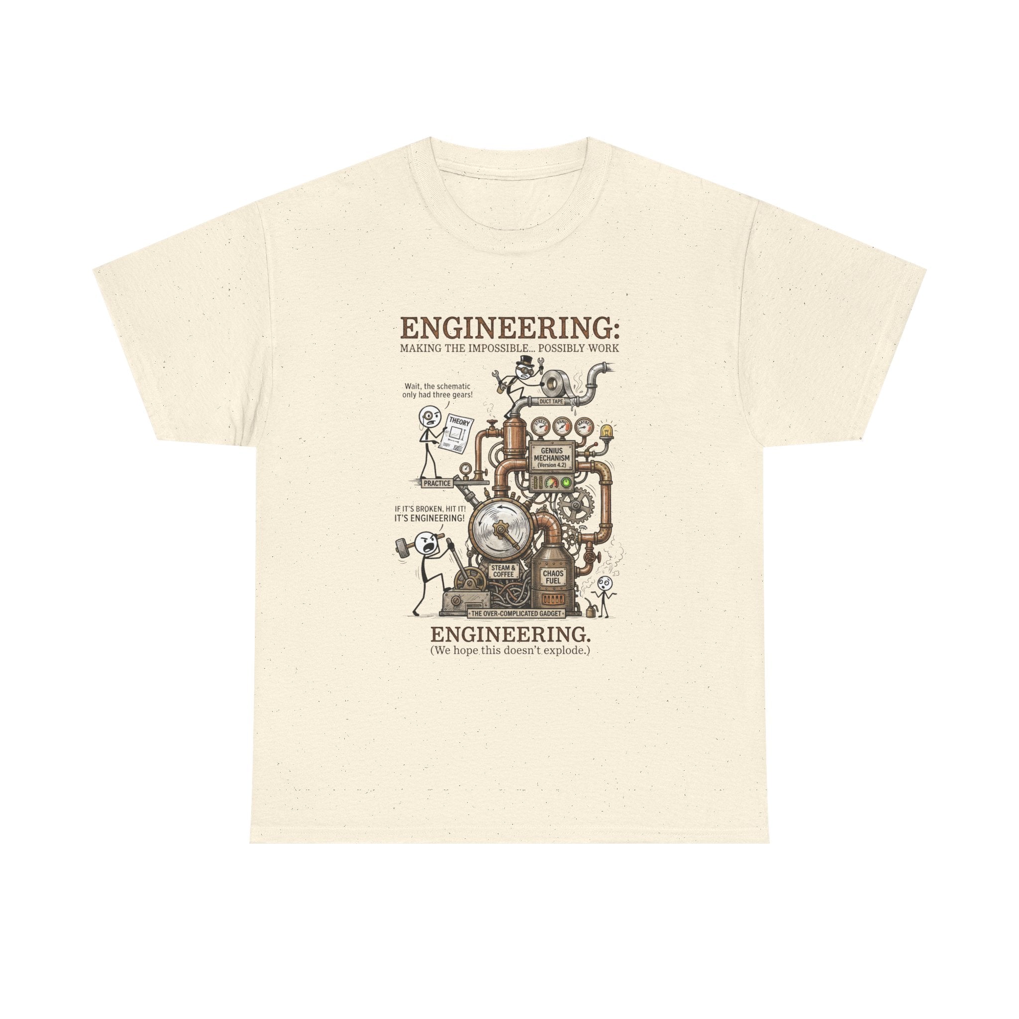 Engineering T‑Shirt – Coffee Diagram Tee (Funny "Engineering: Making the Impossible Work")