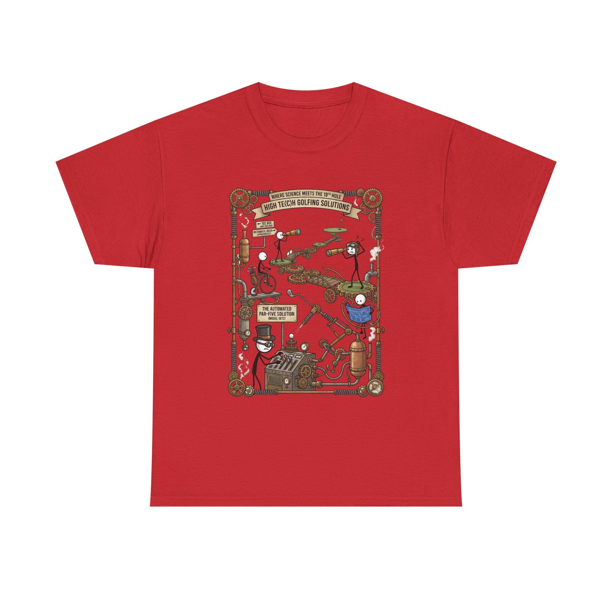 Steampunk Golf — ‘How To Make Par’ Vintage Contraption T-Shirt