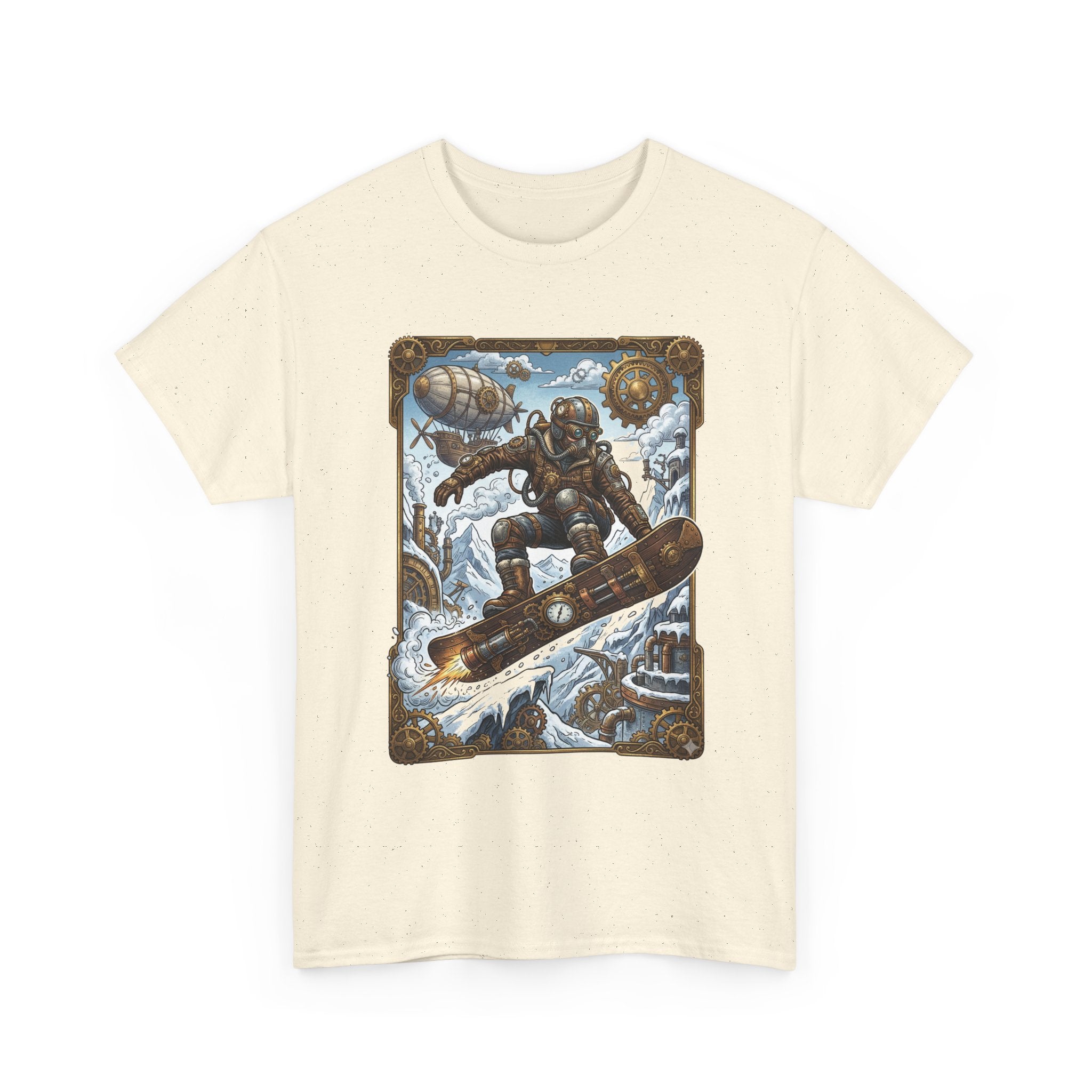 Steampunk Snowboarder Tee — Vintage Deep-Sea Snowboarding Graphic Shirt
